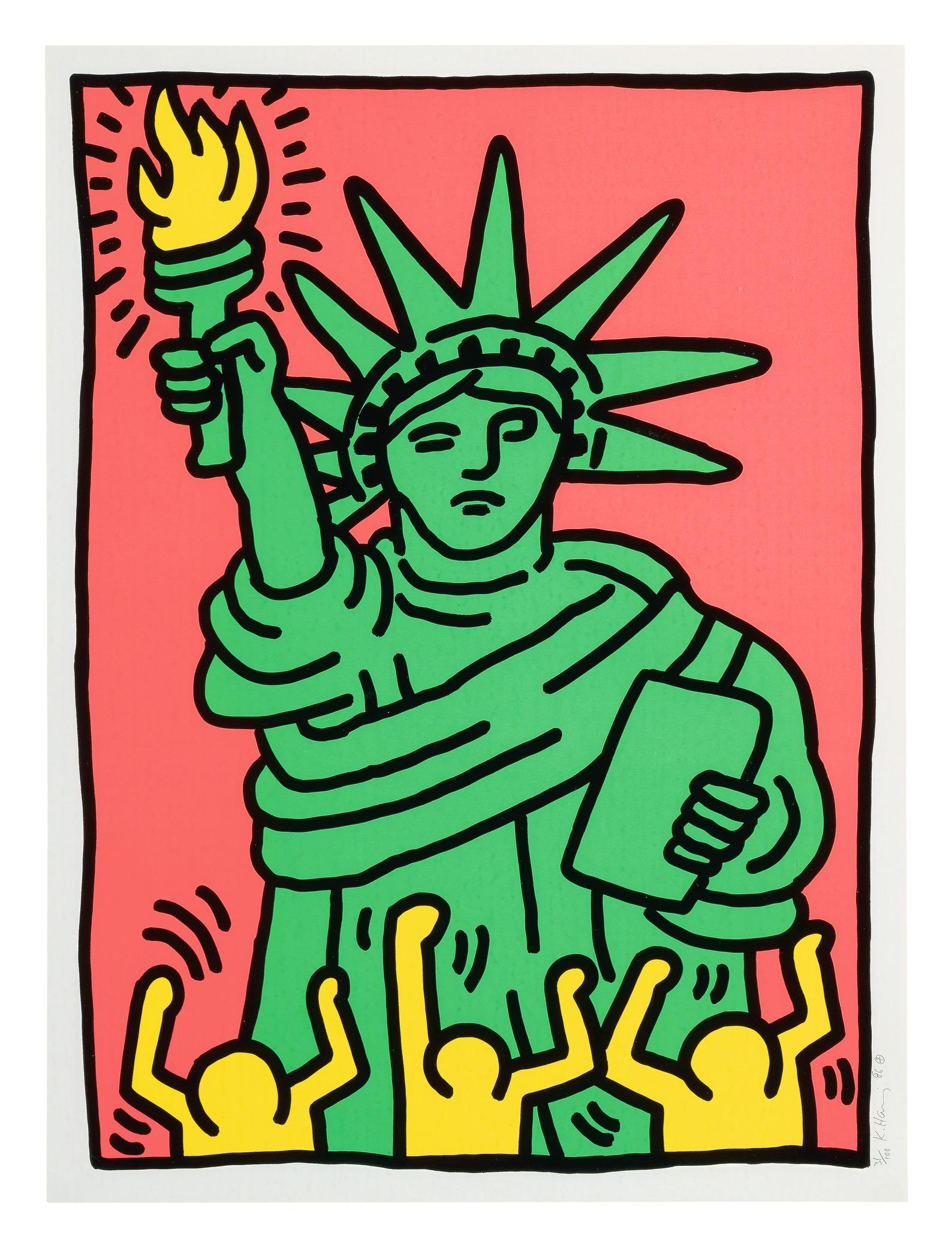 Keith Haring Print - Statue of Liberty