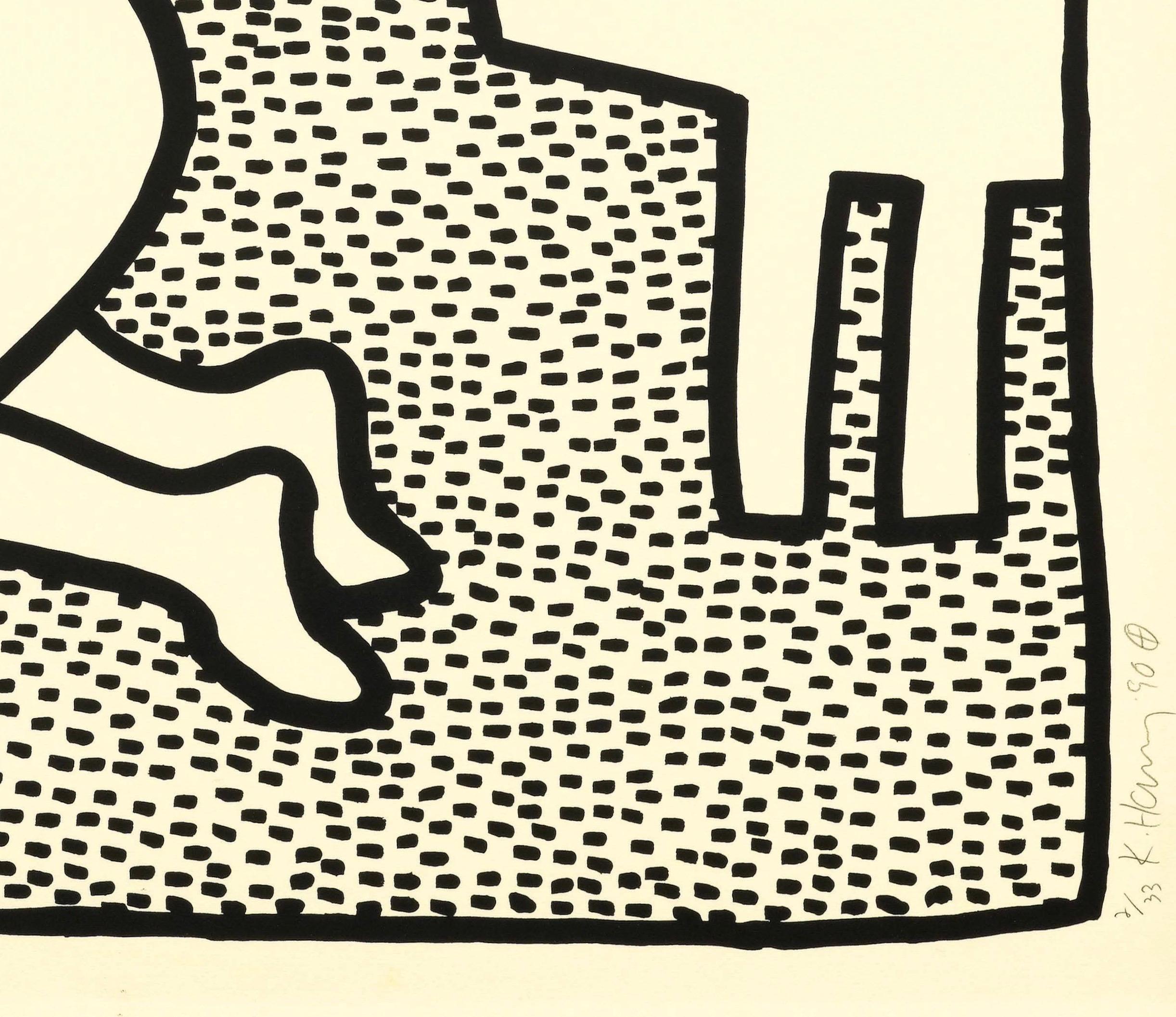 Zeichnungen mit Blaudruck – Print von Keith Haring