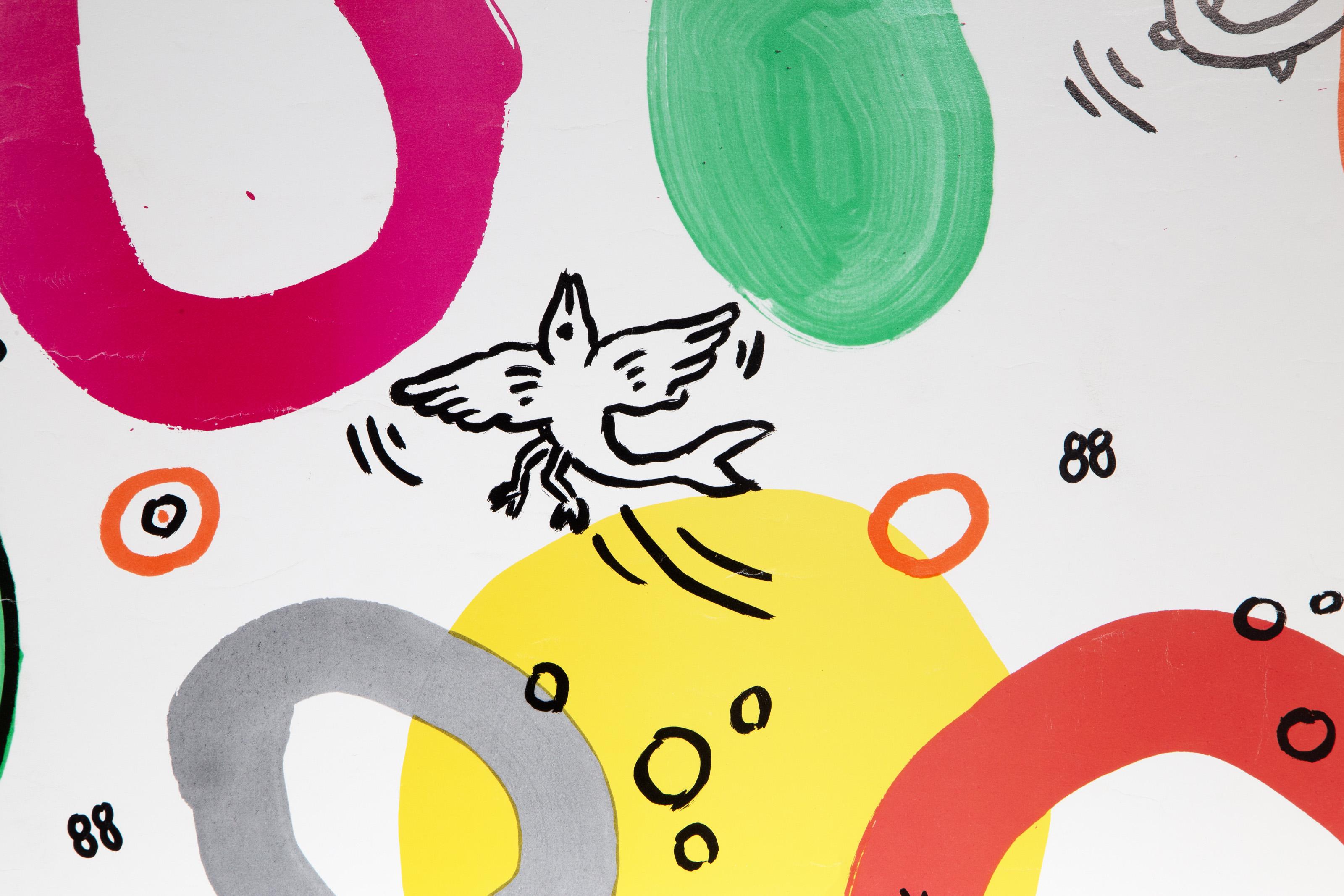 Galerie Tony Shafrazi, affiche d'exposition signée par Keith Haring en vente 2