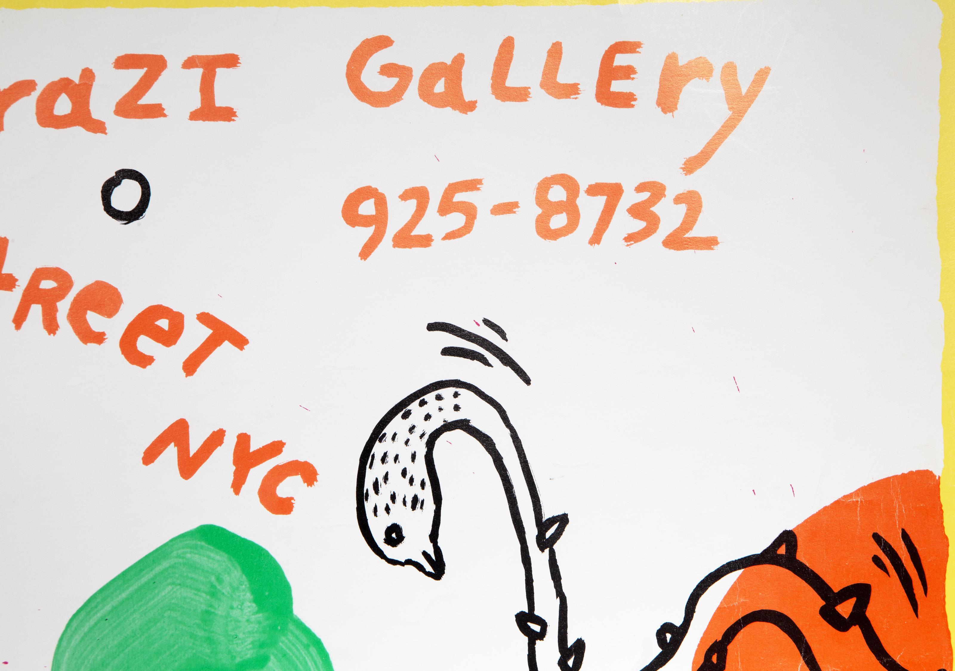 Tony Shafrazi Gallery, Signed Exhibition Poster by Keith Haring For Sale 3