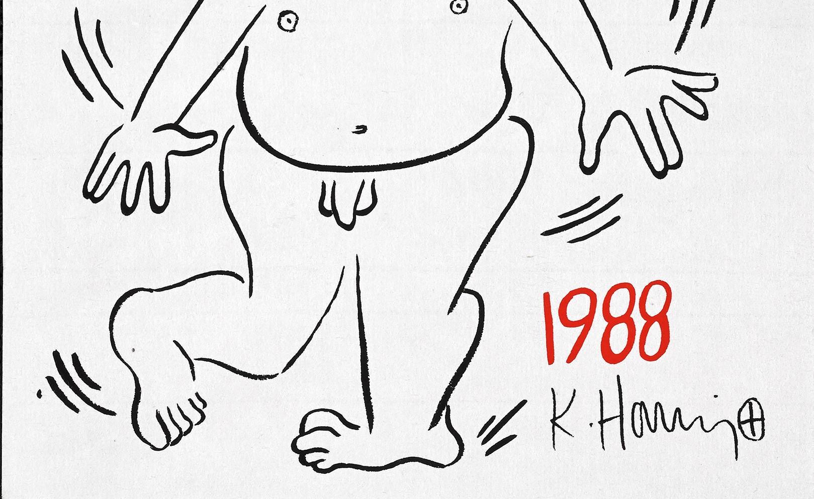 Sin título, 1988 (Invitación de Año Nuevo) - Print Arte pop de Keith Haring