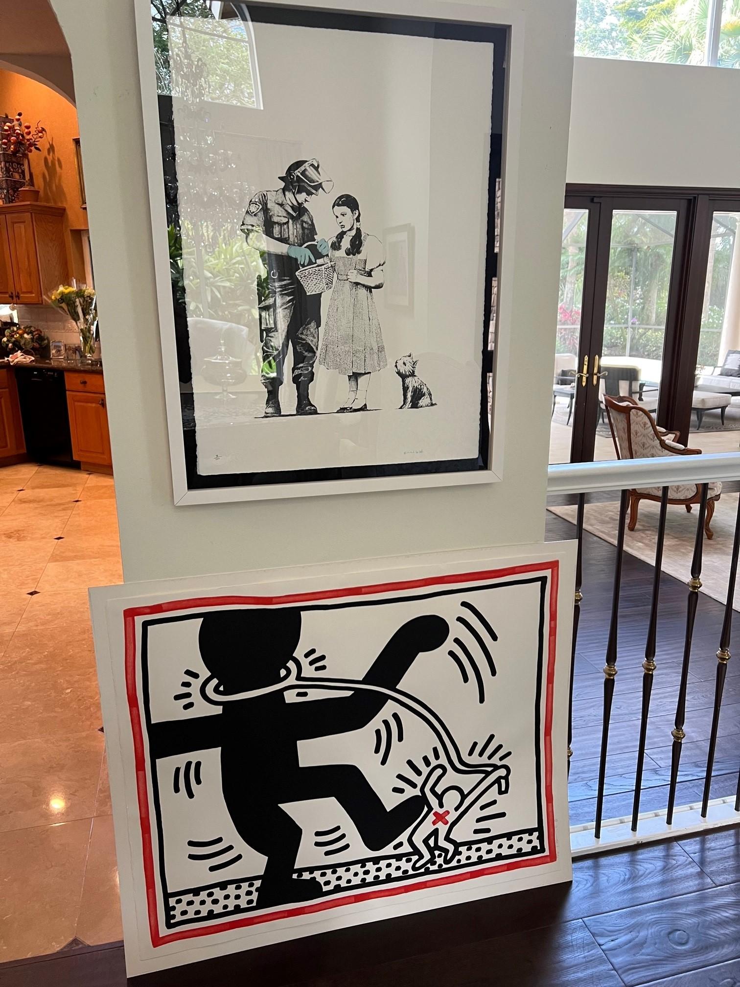 2 de Free South Africa - Noir Print par Keith Haring