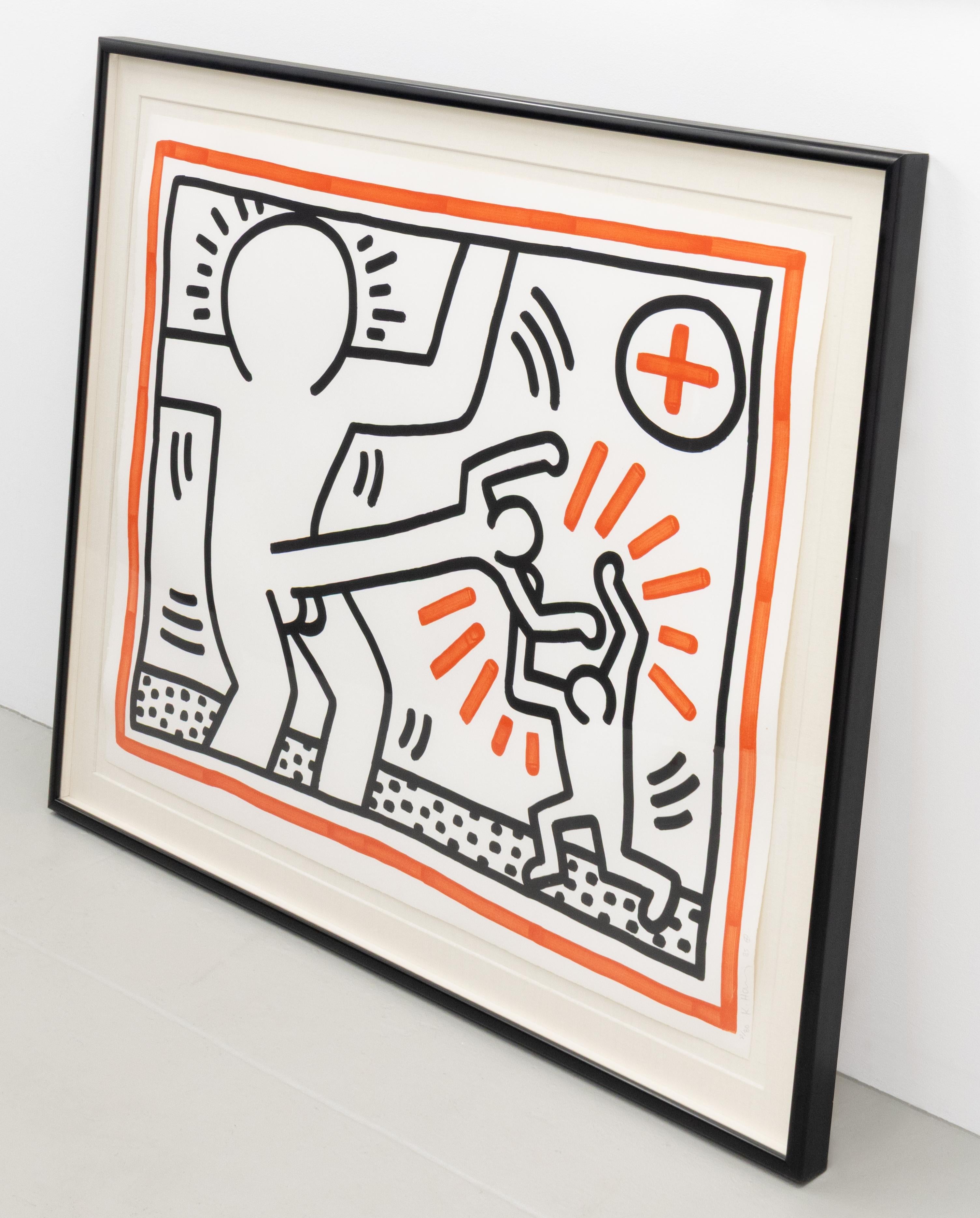Keith Haring (1958-1990)

Untitled (Cock Fight)
from the ‘Three Lithographs’ suite

1985

Signed, dated, and numbered in pencil, with the printer’s blindstamp

Lithograph (Edition of 80)

30 x 37 inches

Contact gallery for price.