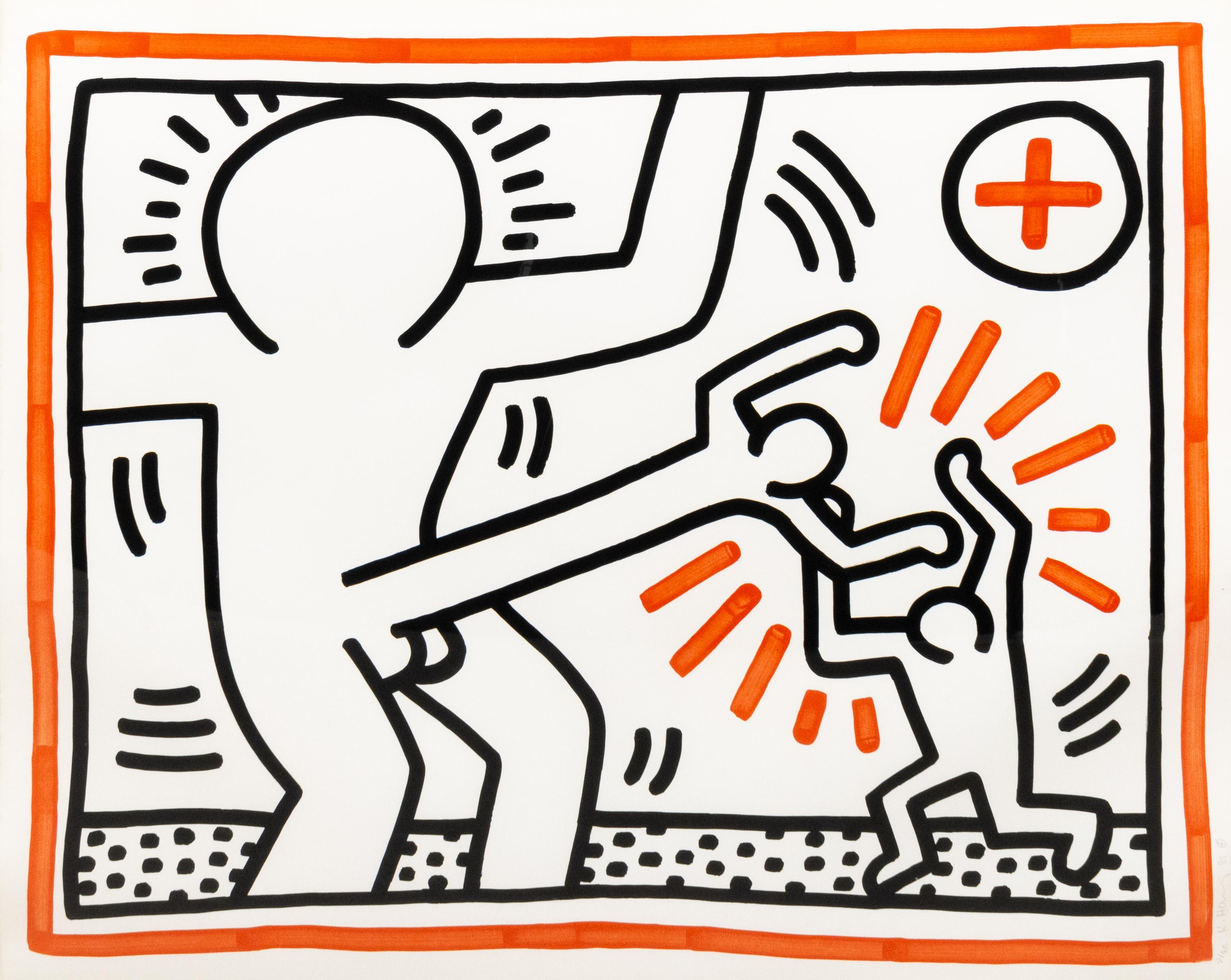 Untitled (Cock Fight) - Print by Keith Haring