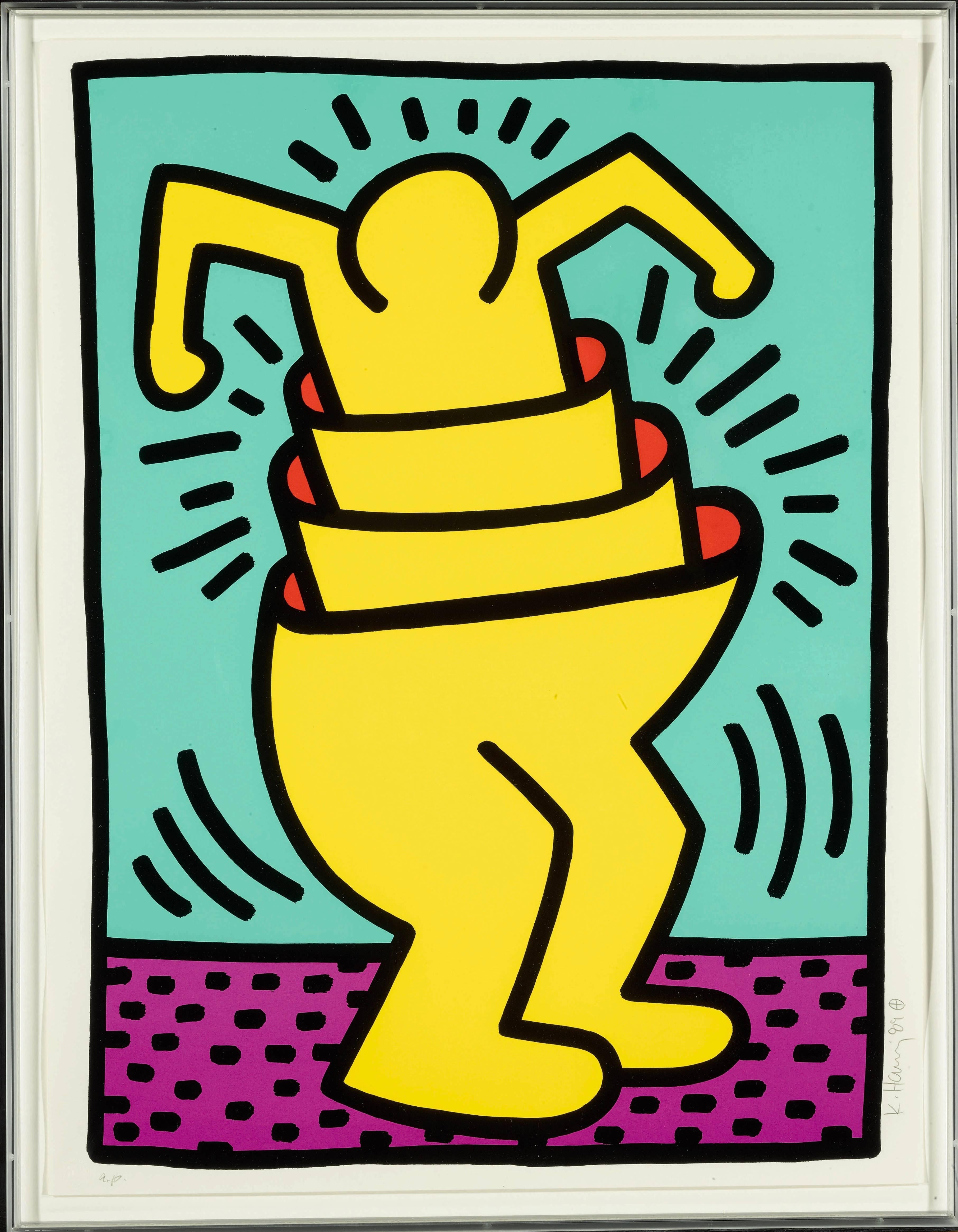 Keith Haring Figurative Print - Untitled "Cup Man" 