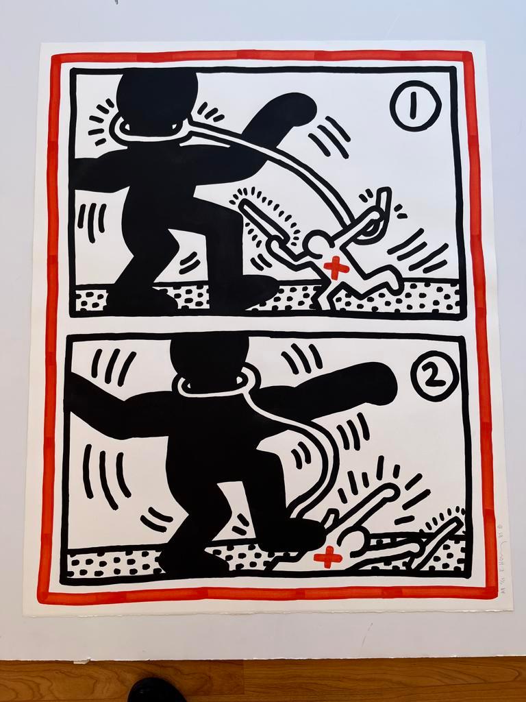 Senza titolo (Sudafrica libero #3) - Print di Keith Haring
