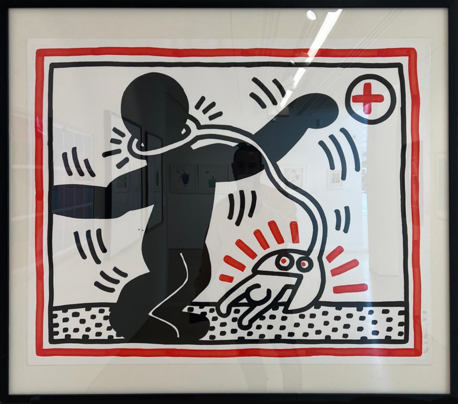 Untitled (Free South Africa), one plate - Print by Keith Haring