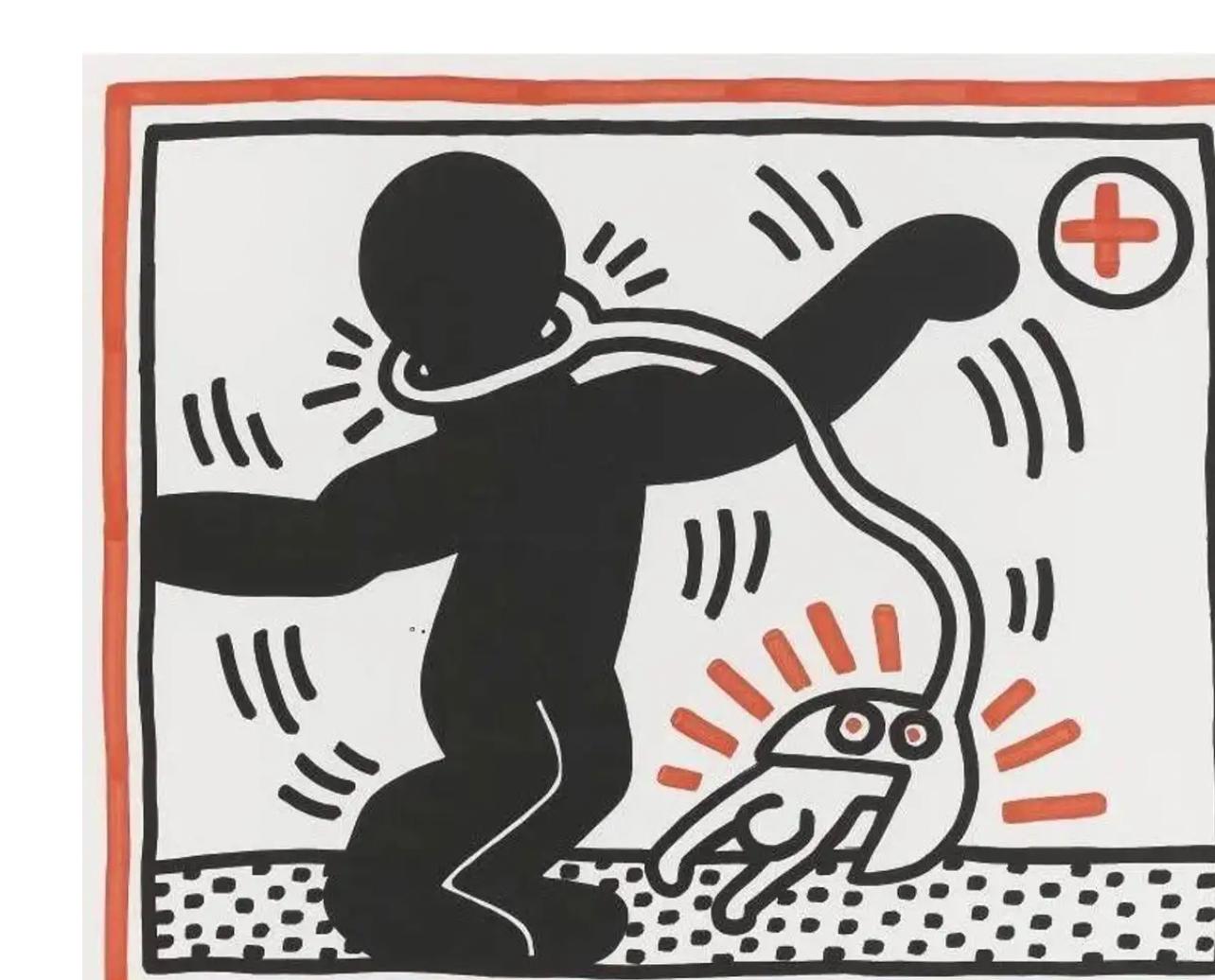 Print Keith Haring - Sans titre (Free South Africa), une plaque
