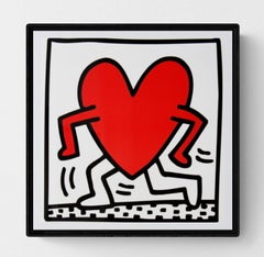 Untitled Heart Print by Keith Haring, Offset Print, Framed, 1990