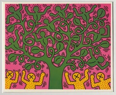 Stampa offset di Keith Haring senza titolo, con cornice, 1993, colori vivaci