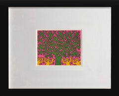 Stampa offset di Keith Haring senza titolo, con cornice, 1993, colori vivaci