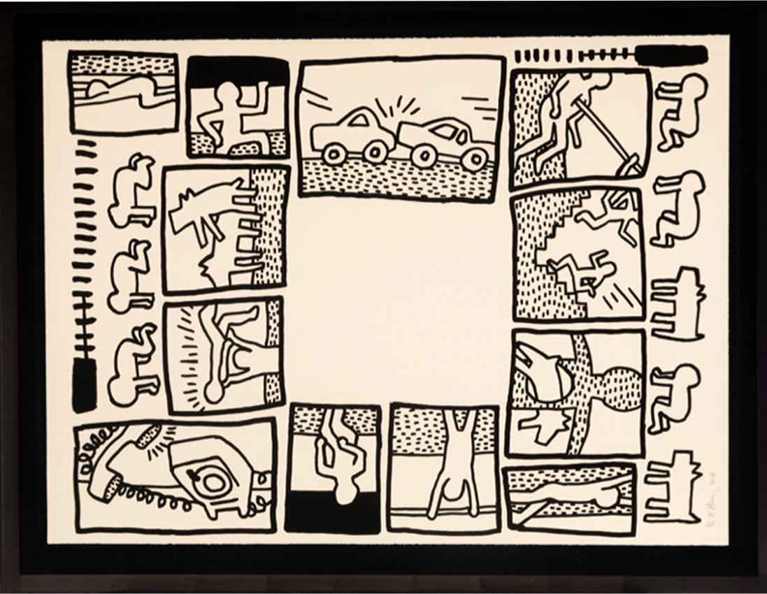 Untitled (Plate 4 from the Blueprint Drawings) - Print by Keith Haring
