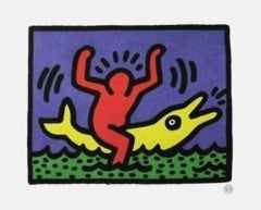 Untitled (Pop Shop Dolphin), 1992 Offset Lithograph, Keith Haring