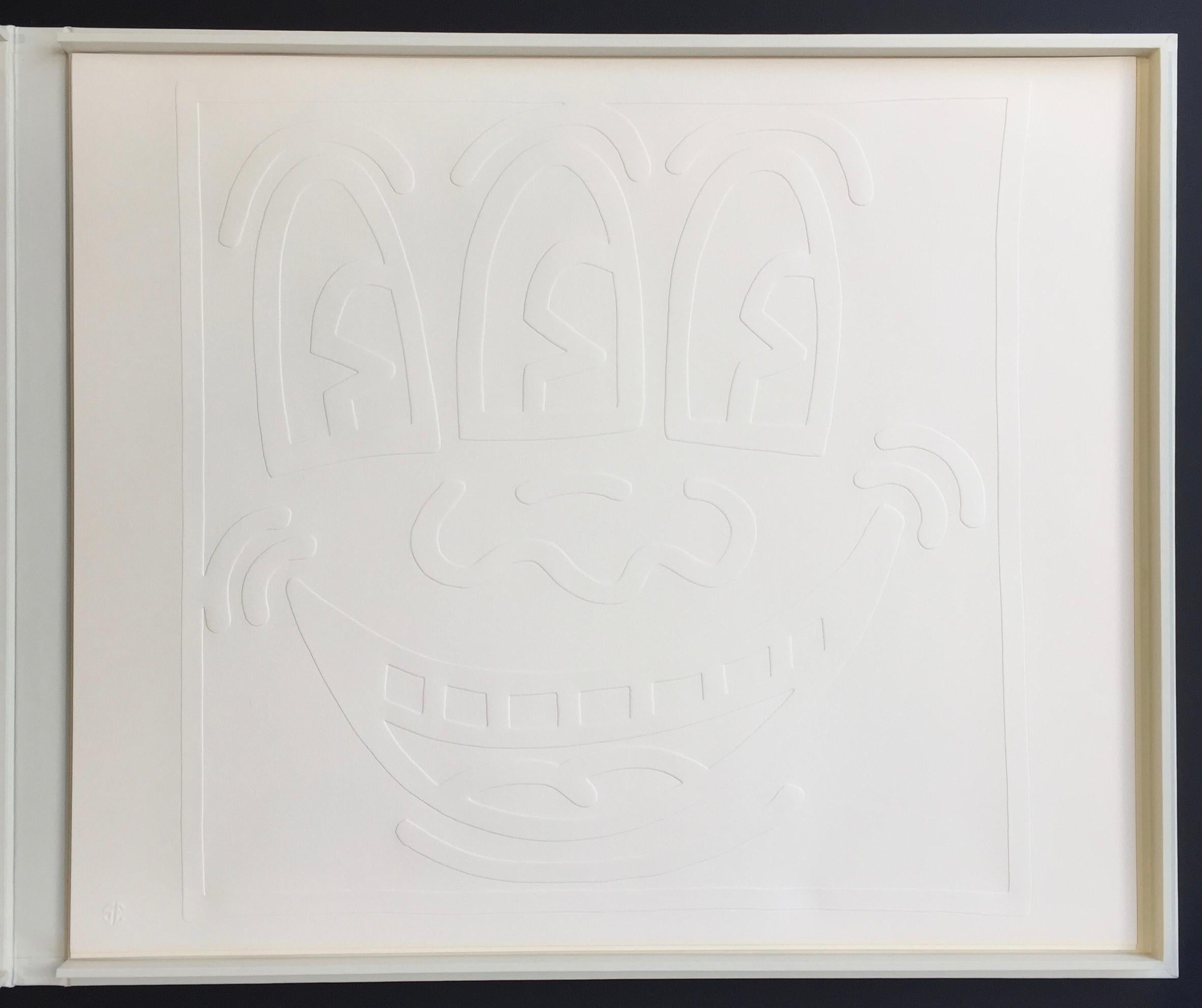 White Icon (3 Eyed Monster) - Print by Keith Haring