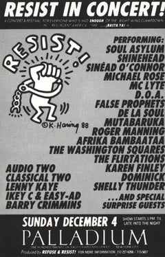 Keith Haring Resist in Concert 1988 'Ankündigung'