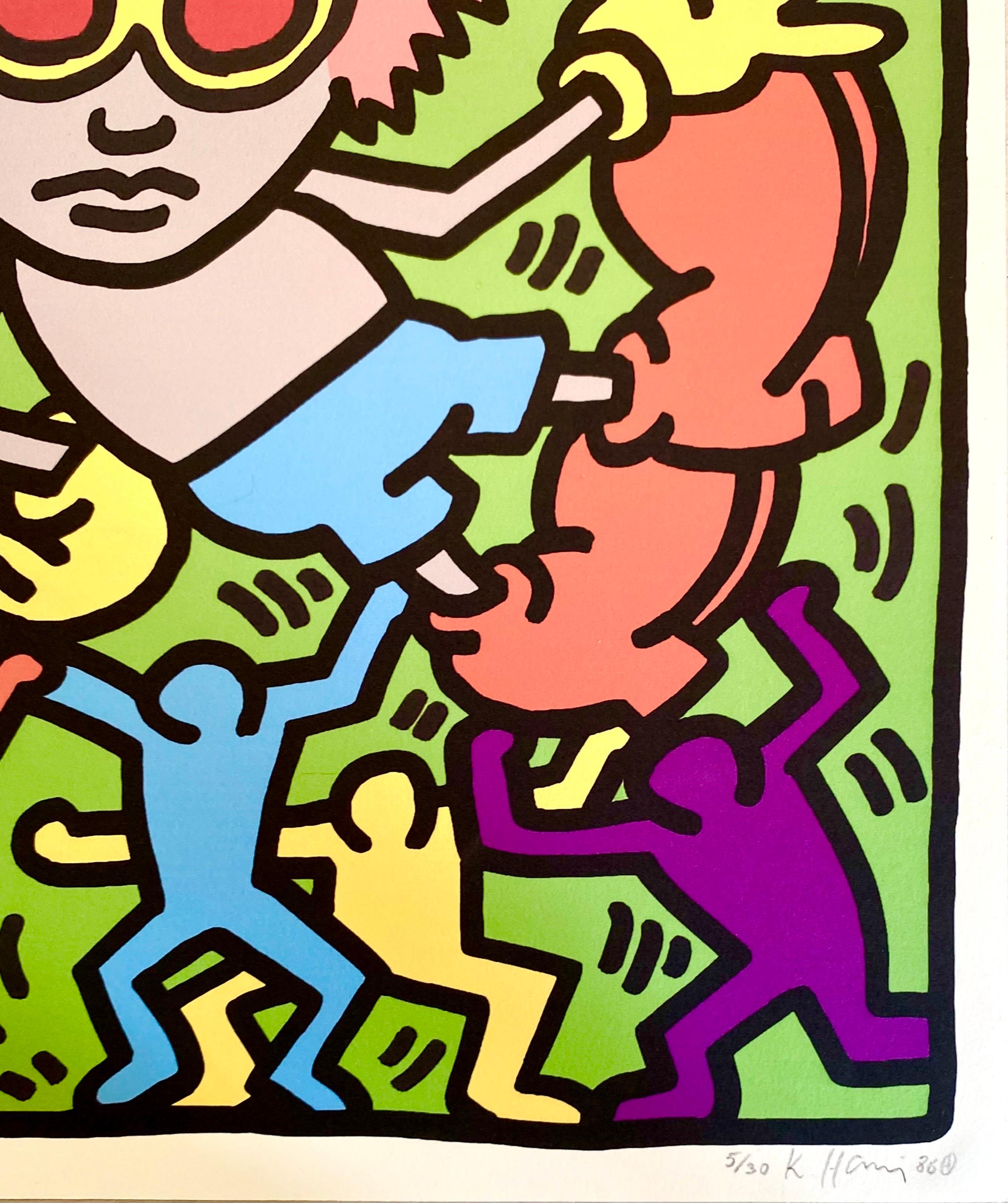 Late 20th Century KEITH HARING - Screenprint offset of Andy Mouse 2 signed numbered dated 1986 For Sale