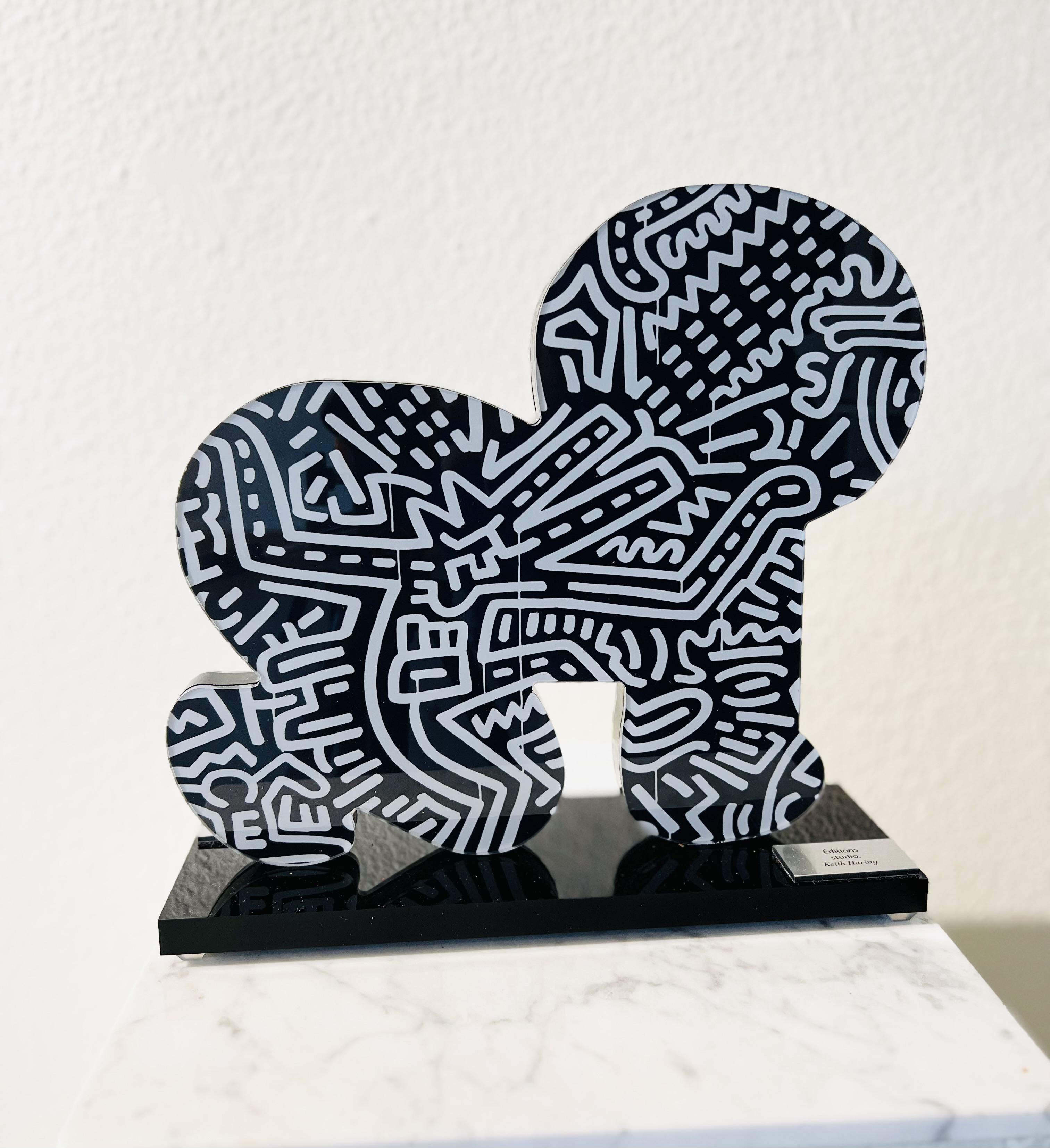 Keith Haring Figurative Sculpture - Baby (Yellow)