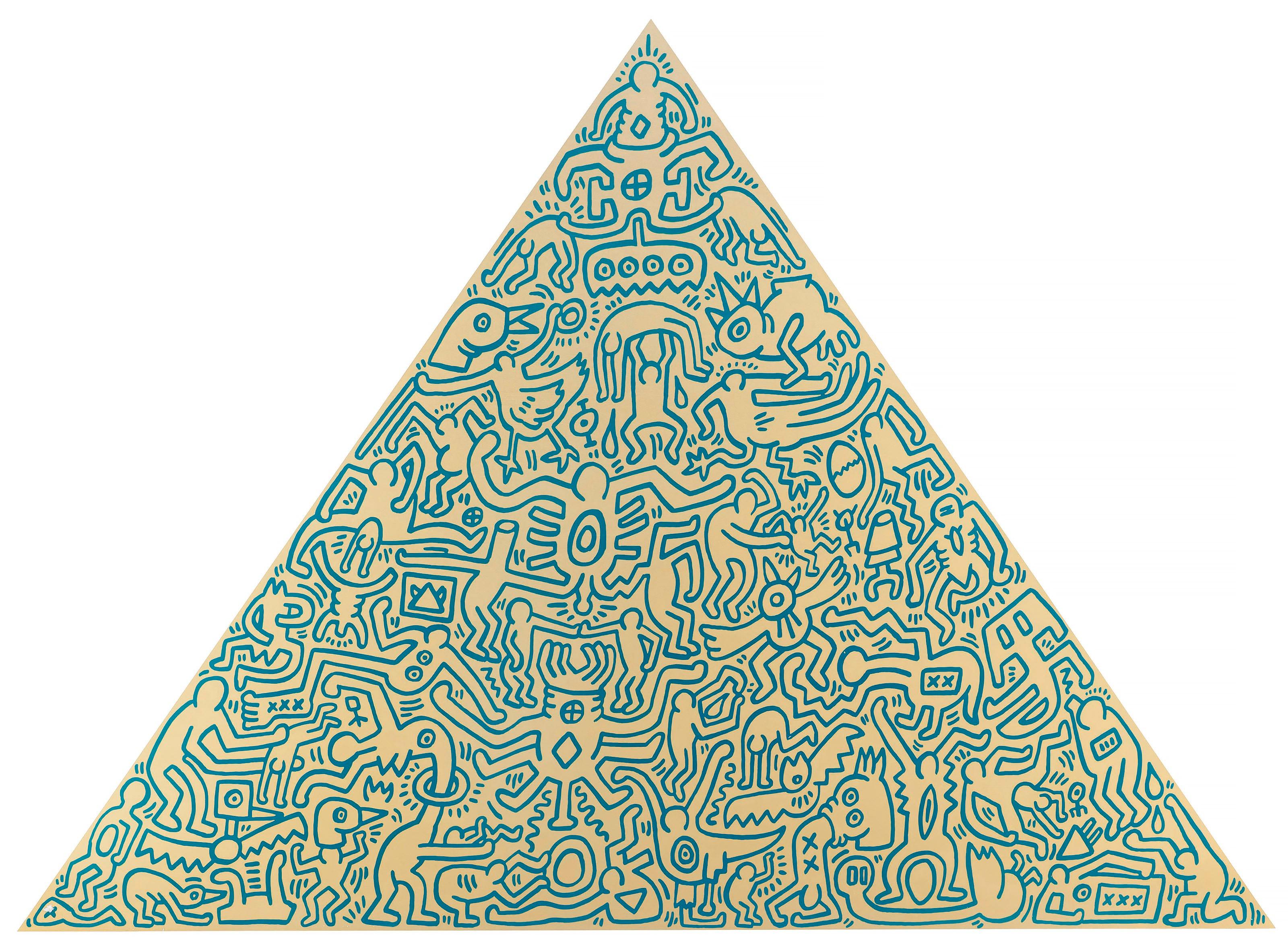 Keith Haring Abstract Sculpture - Pyramid