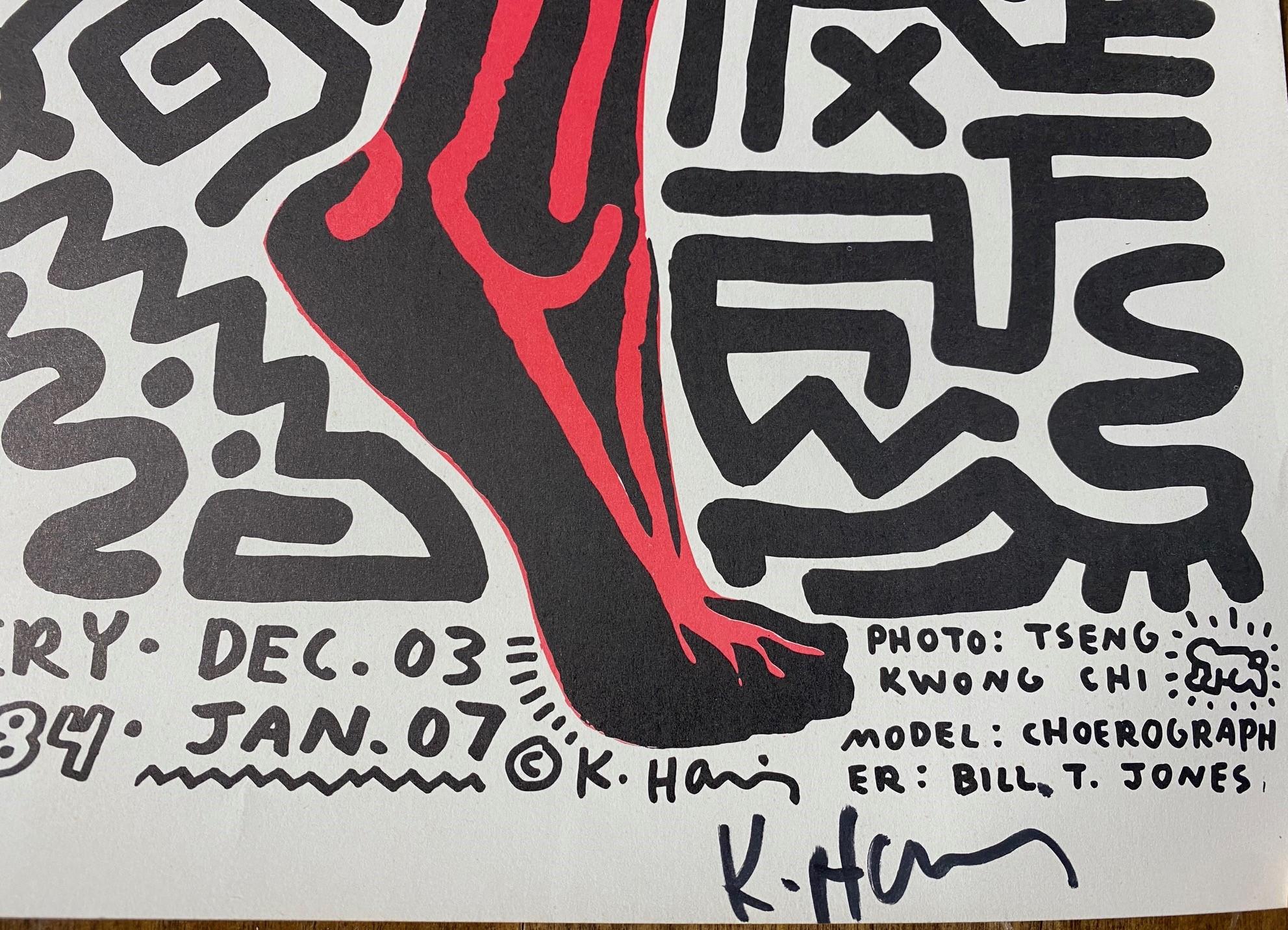 Keith Haring Signed Lithograph Tony Shafrazi Gallery Exhibition Poster Into 84 For Sale 3