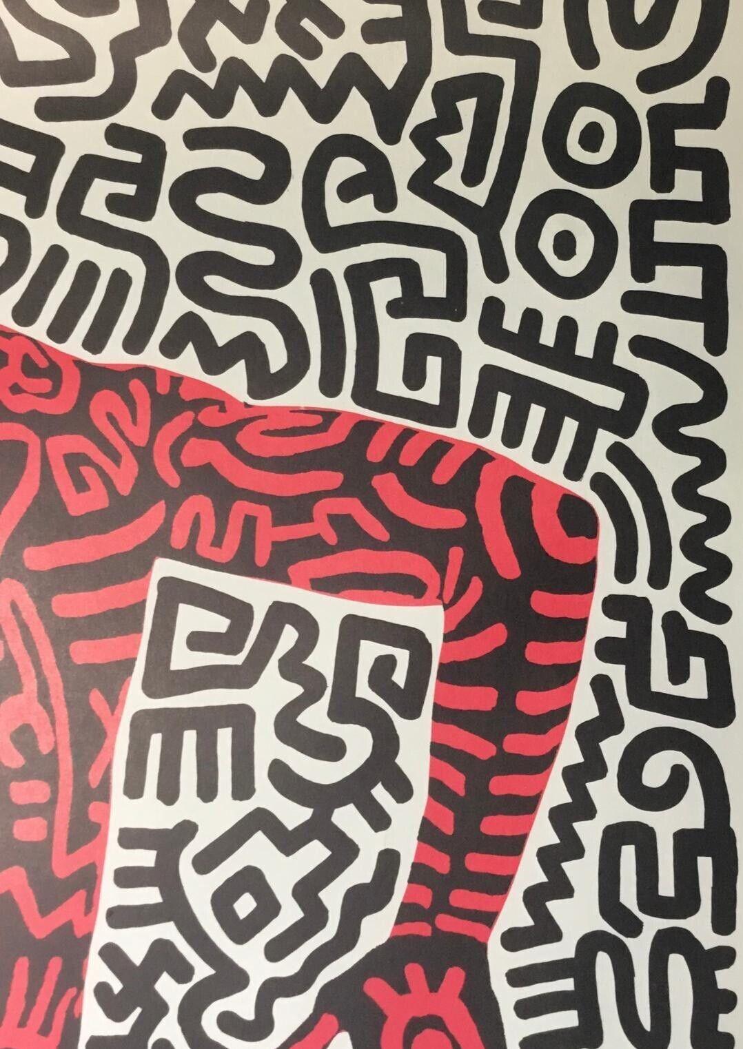 Américain Keith Haring Lithographie signée Tony Shafrazi Gallery Exhibition Poster Into 84 en vente