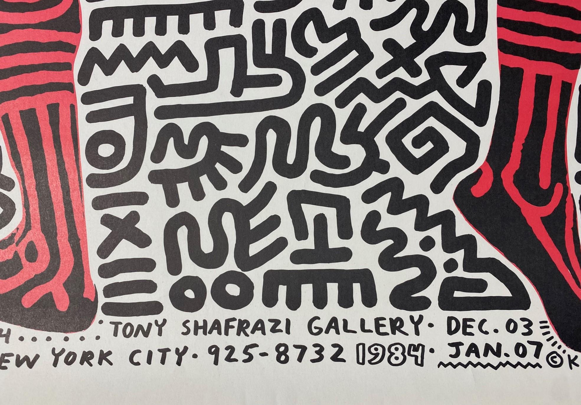 Keith Haring Lithographie signée Tony Shafrazi Gallery Exhibition Poster Into 84 en vente 2
