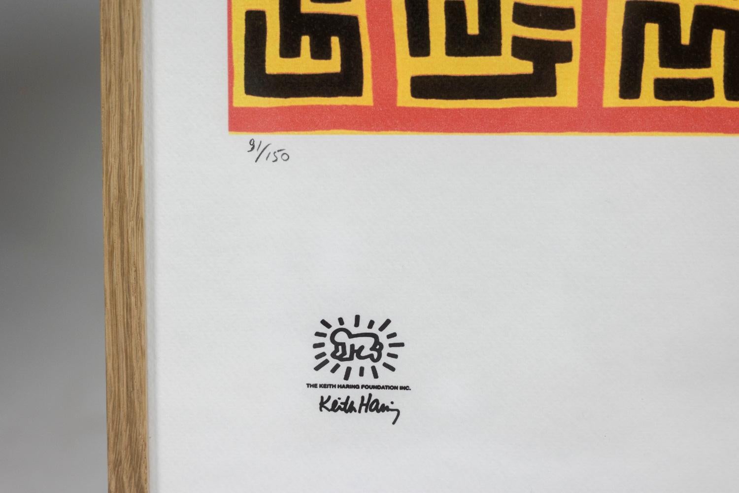 Nord-américain Keith Haring, sérigraphie de soie, années 1990 en vente