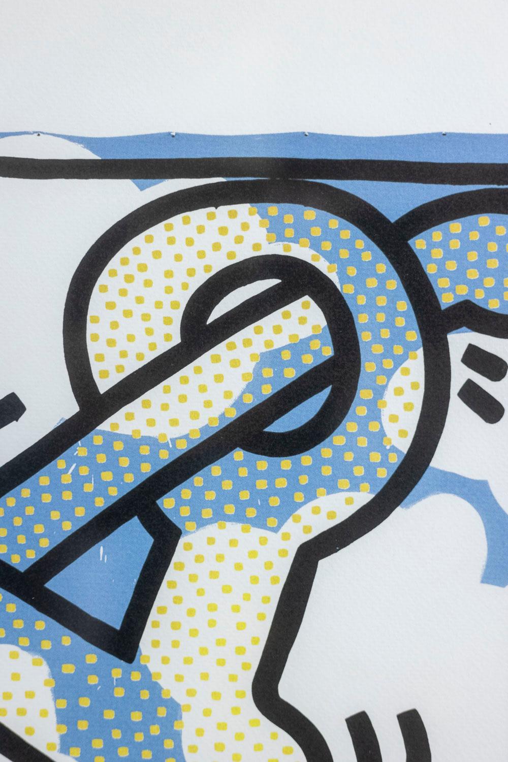 Chêne Keith Haring, sérigraphie de soie, années 1990 en vente