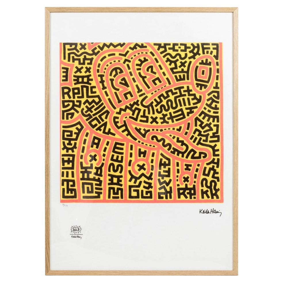 Keith Haring, sérigraphie de soie, années 1990