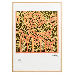 Keith Haring, sérigraphie de soie, années 1990