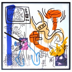 Keith Haring Silkscreen Print "Apocalypse 7" Dated 1988, Signed and Numbered 5/5