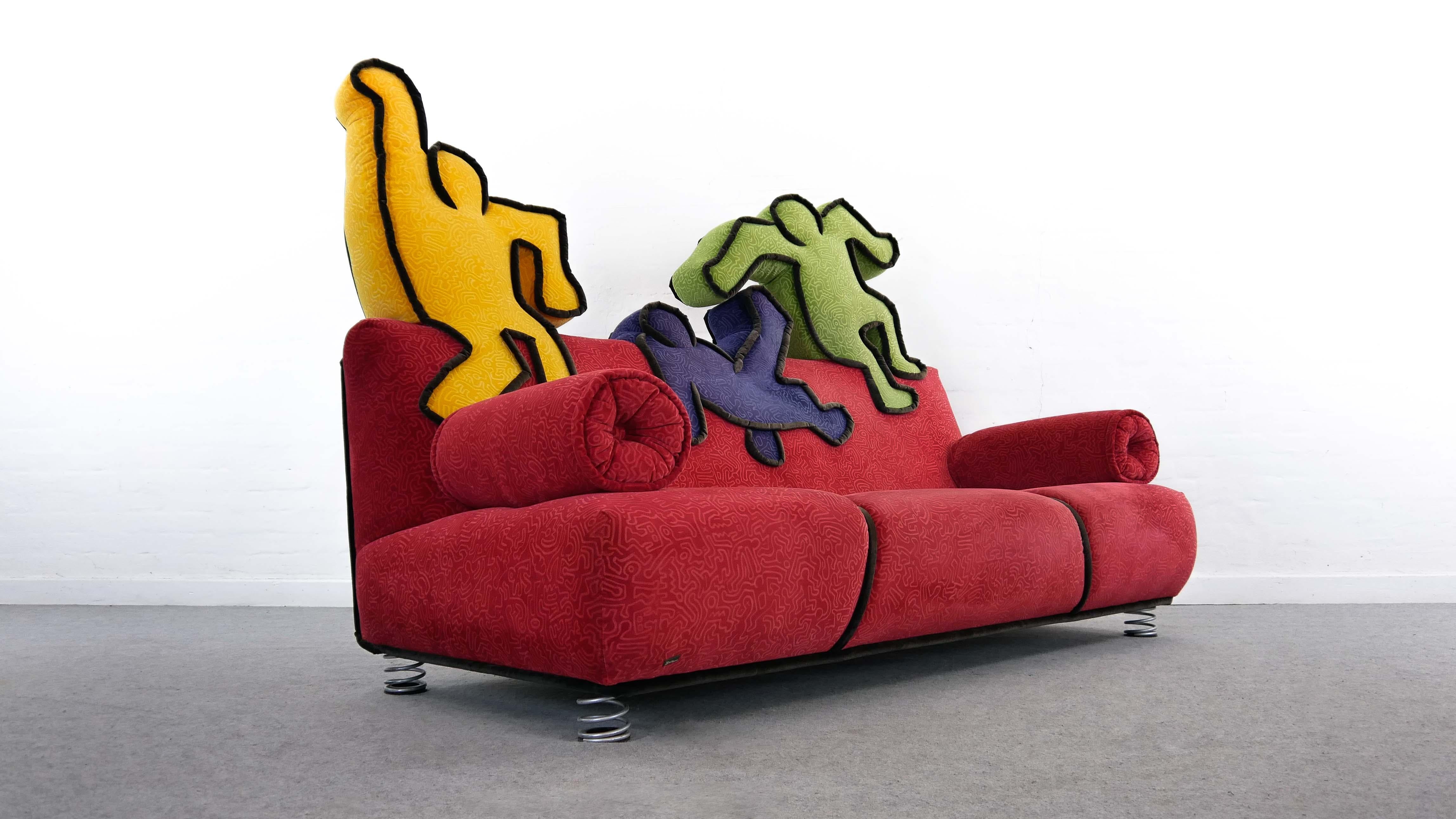 Post-Modern Keith Haring Sofa by Bretz 2002 Pop Art