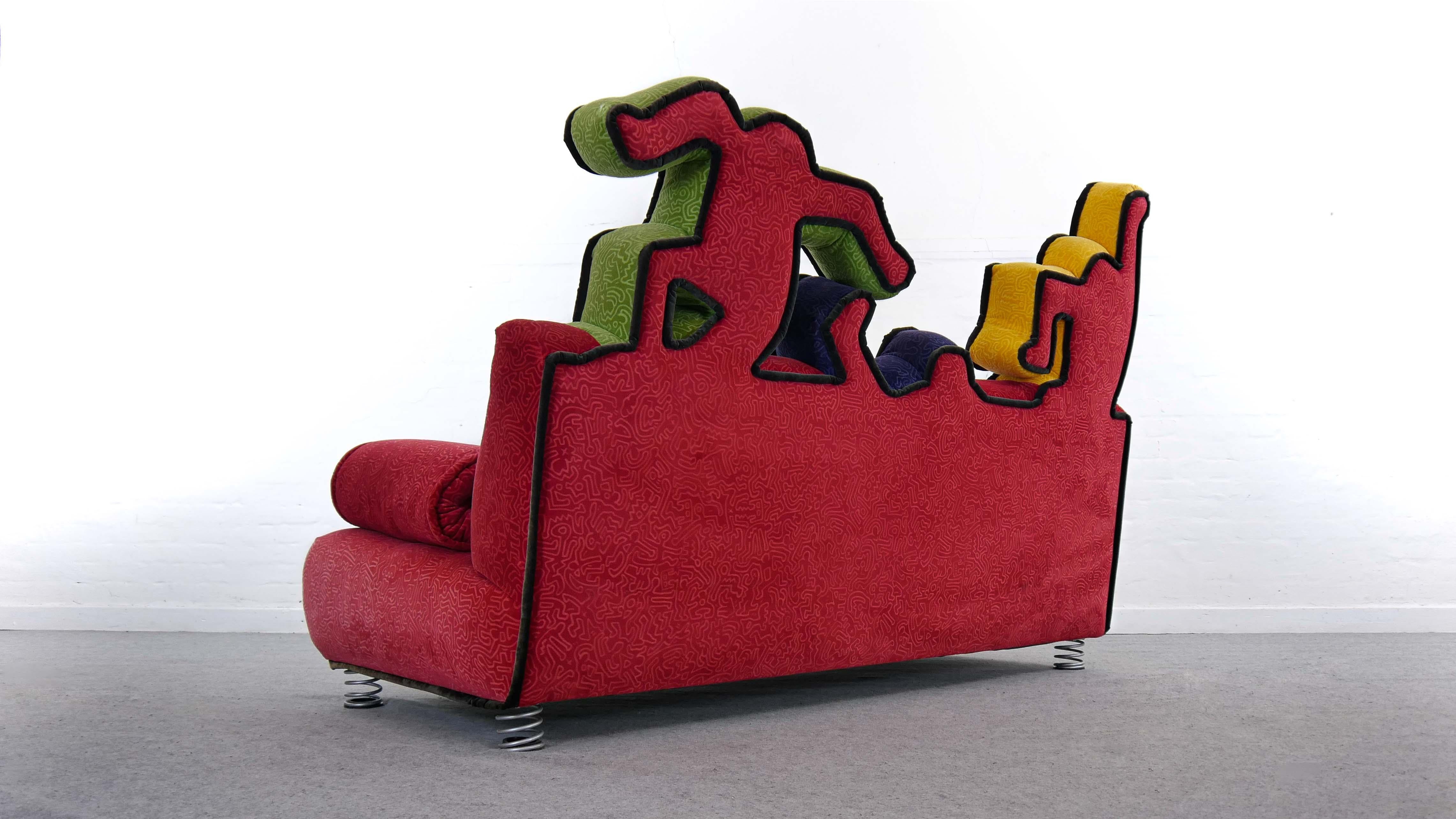 German Keith Haring Sofa by Bretz 2002 Pop Art