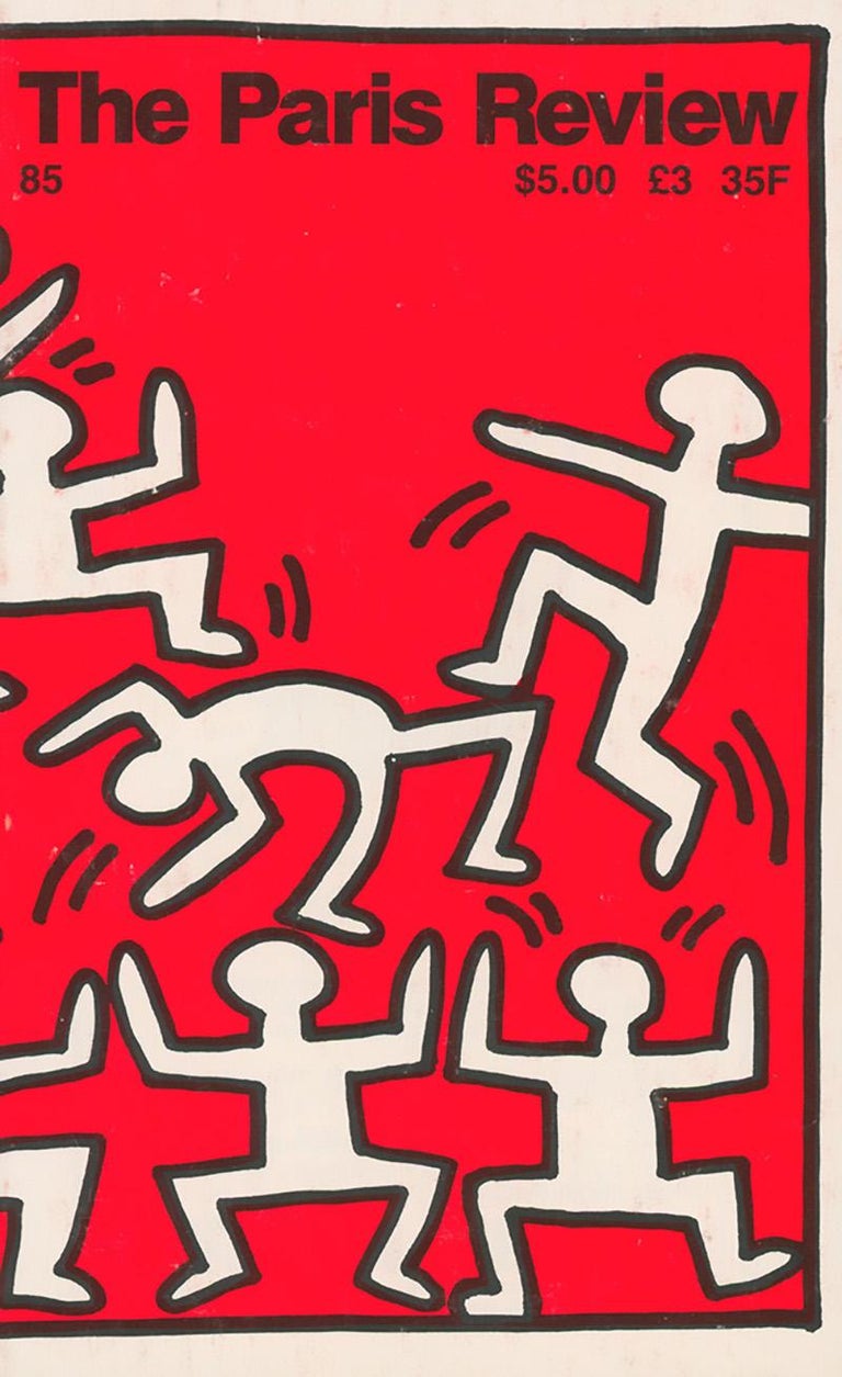 Keith Haring The Paris Review:
1982 The Paris Review book, with original cover design by Keith Haring.

Offset lithograph on double sided art book. 

Measures approximately: 5.5 x 9 inches; soft cover. Approximately 50pgs.

Minor age related wear;
