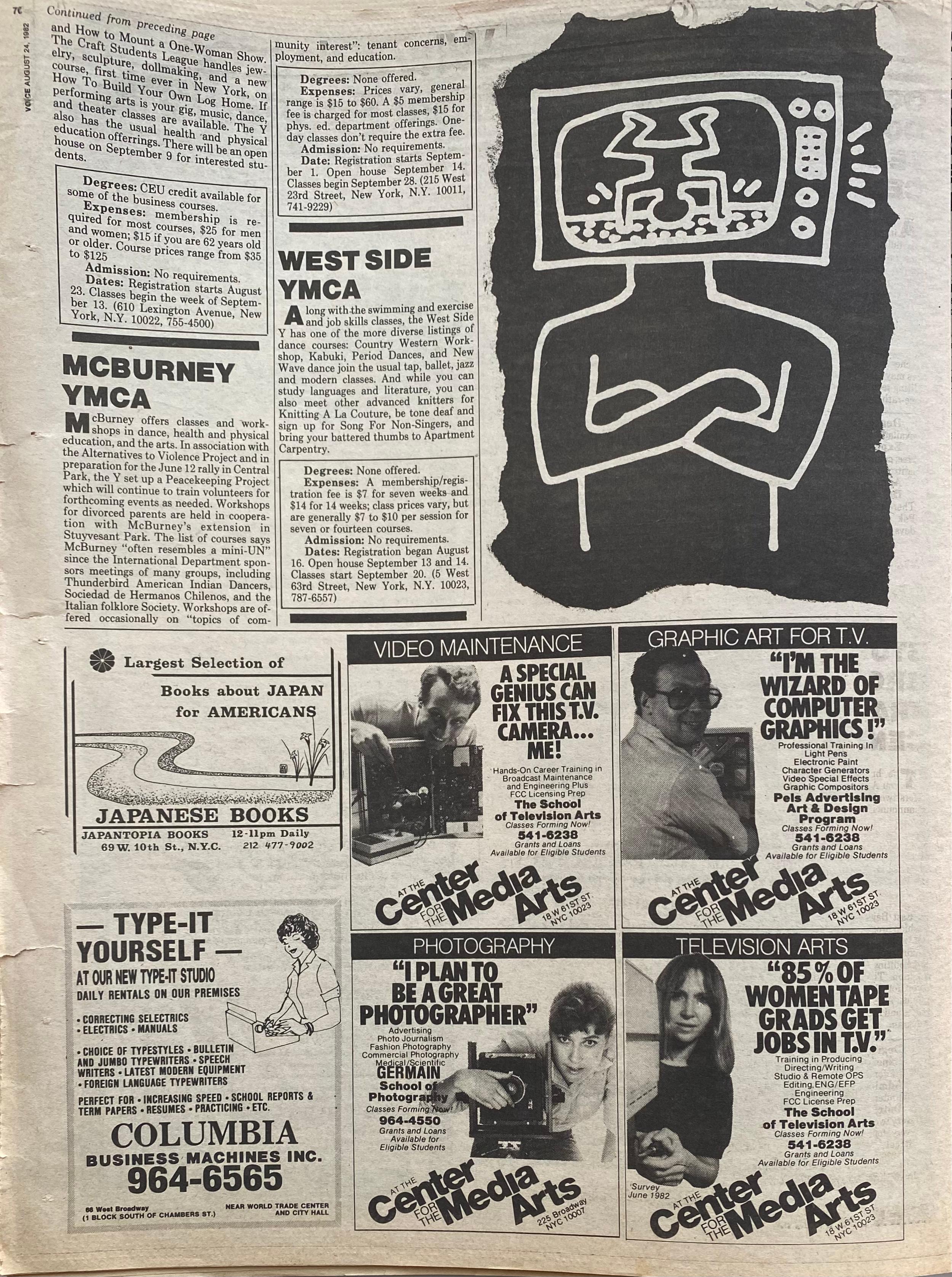Paper Keith Haring The Village Voice, 1982