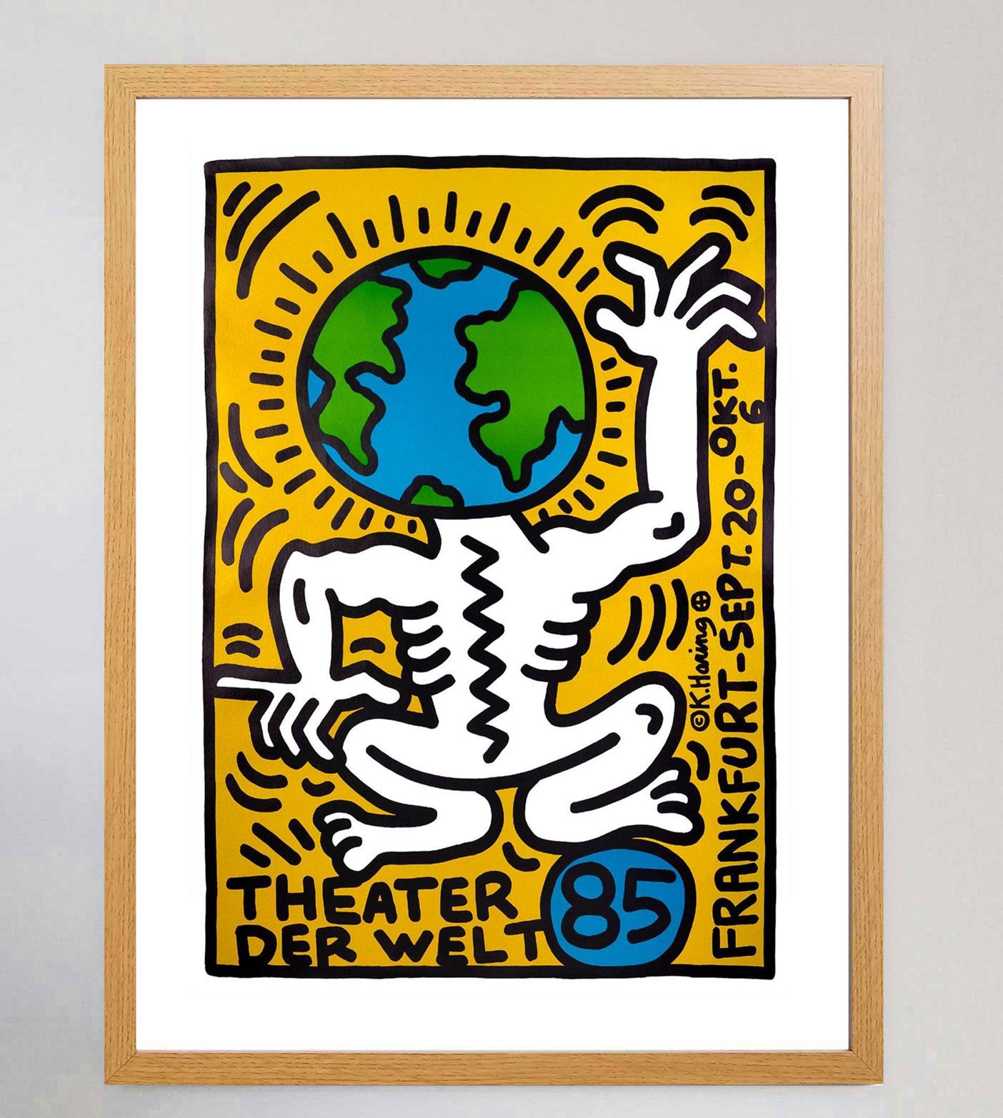 Original-Vintage-Poster von Keith Haring – Theater der Welt Frankfurt (amerikanisch) im Angebot