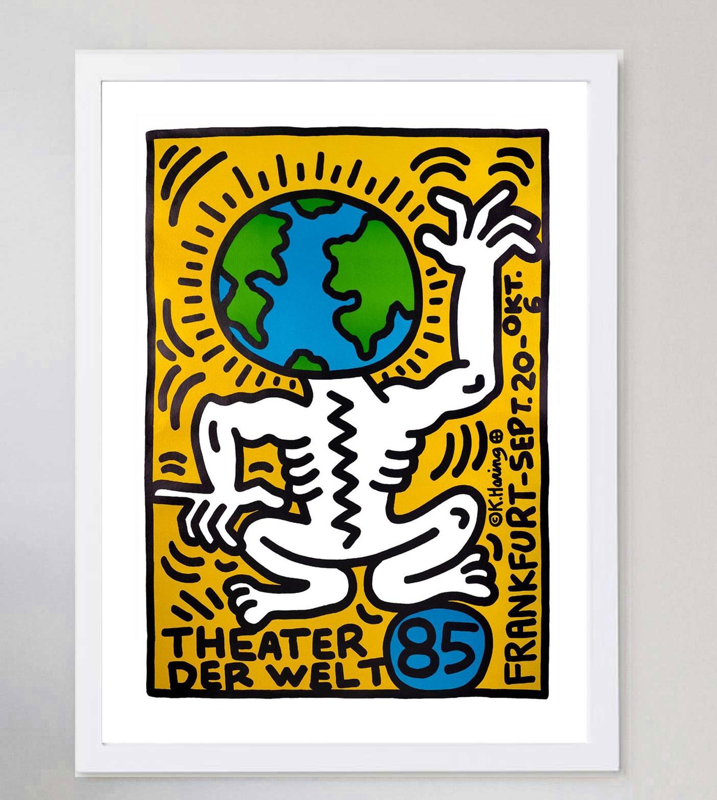 Keith Haring, Theater der Welt Frankfurt Original Vintage Poster In Good Condition For Sale In Winchester, GB