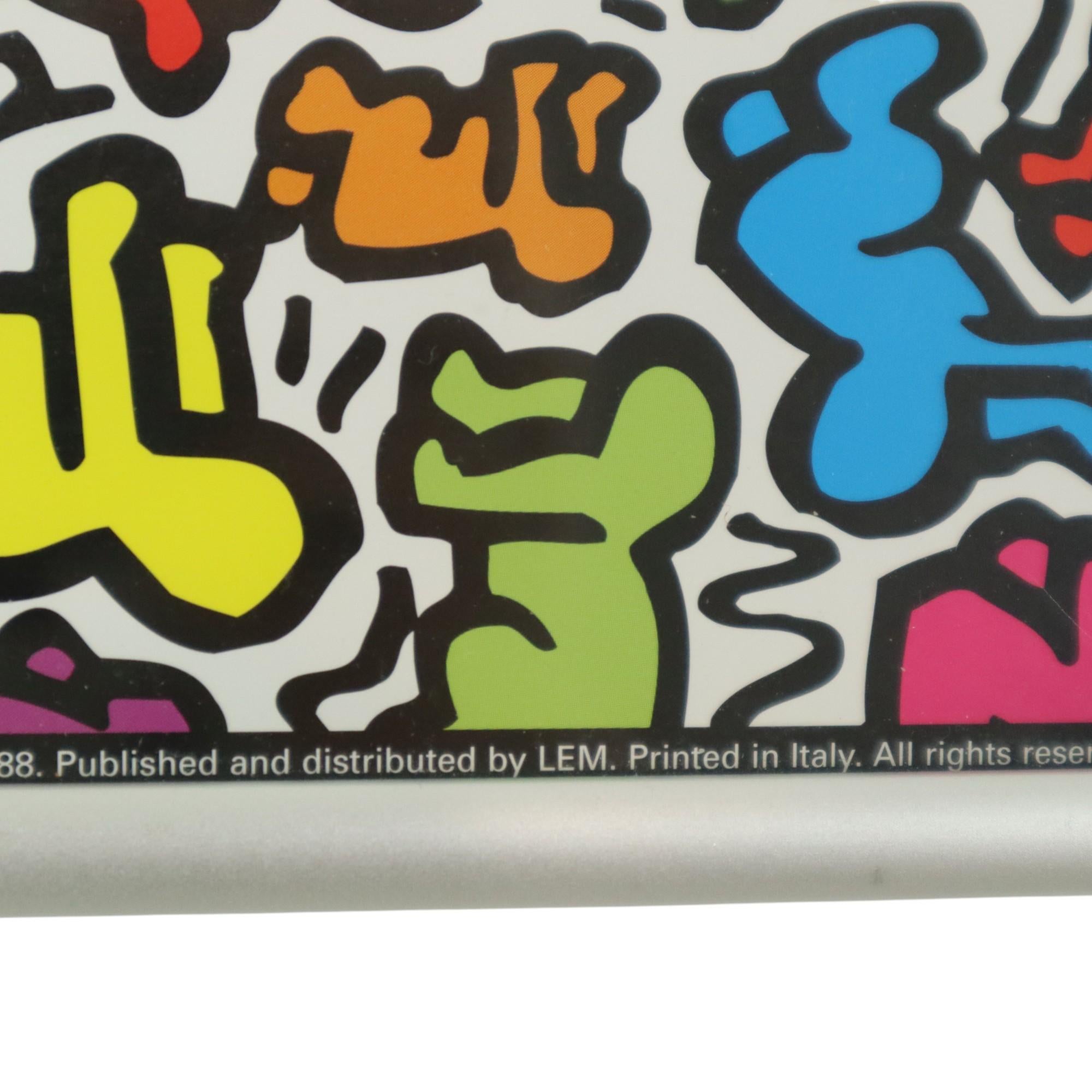 Keith Haring Senza titolo 1988 LEM Art Group Italy Babies Stampa offset con cornice in vendita 1