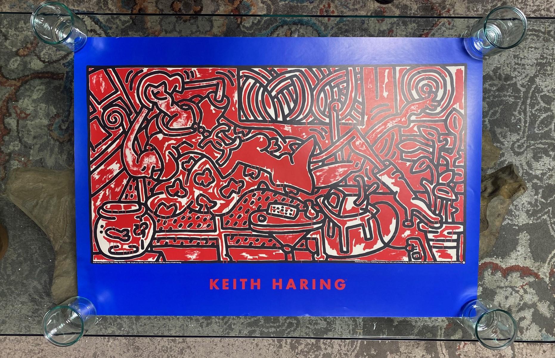 Rare et extrêmement difficile à trouver, cette affiche lithographique offset limitée de Keith Haring (1958-1990) intitulée 
