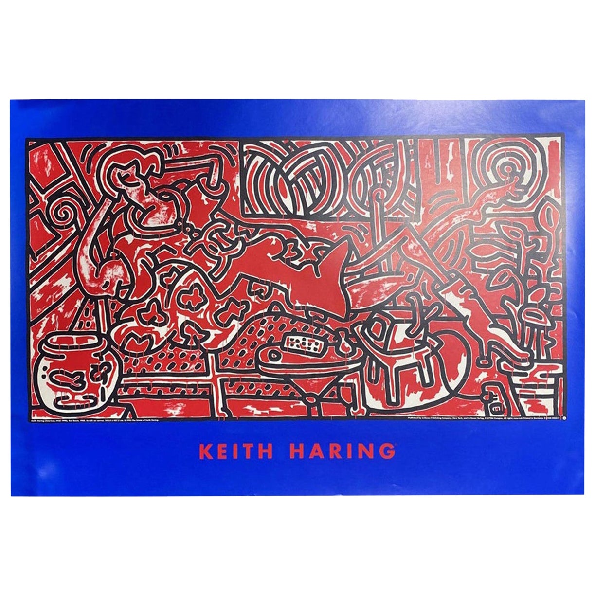 Keith Haring Vintage NYC Pop Shop te Neues Art Litografia Poster Red Room, 1993