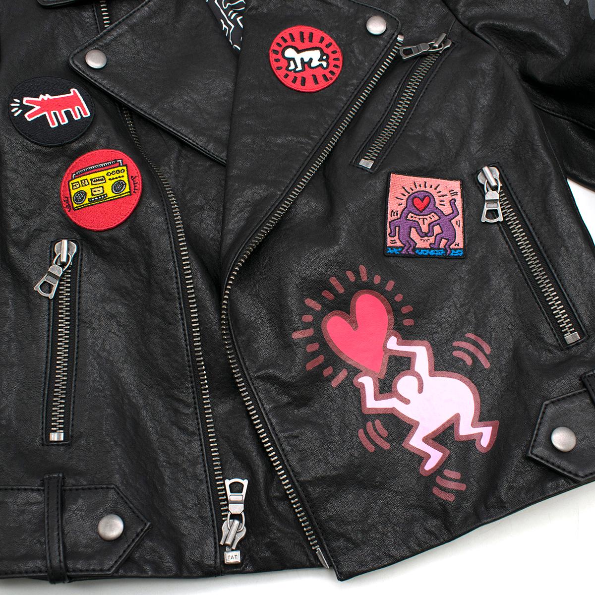 Keith Haring x Alice + Olivia Cody leather jacket - Current Season 