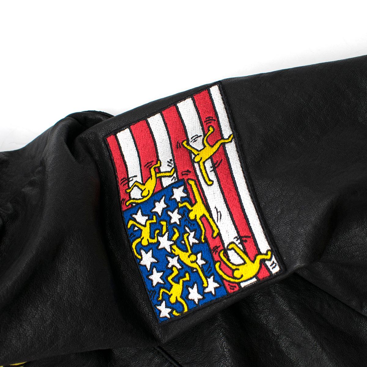 Keith Haring x Alice + Olivia Cody leather jacket - Current Season XS / US 4 In Excellent Condition In London, GB