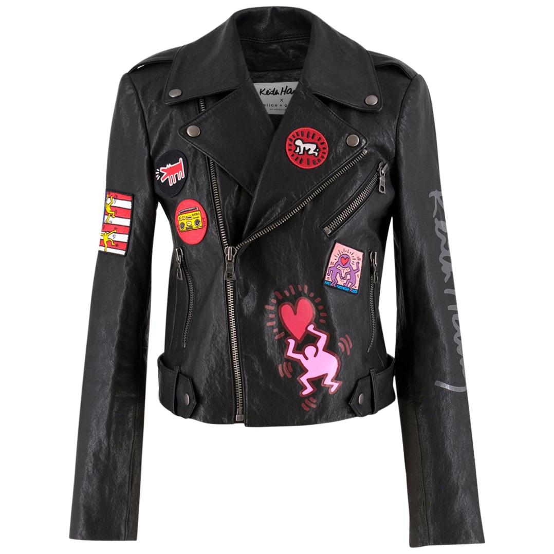 Keith Haring x Alice + Olivia Cody leather jacket - Current Season XS ...