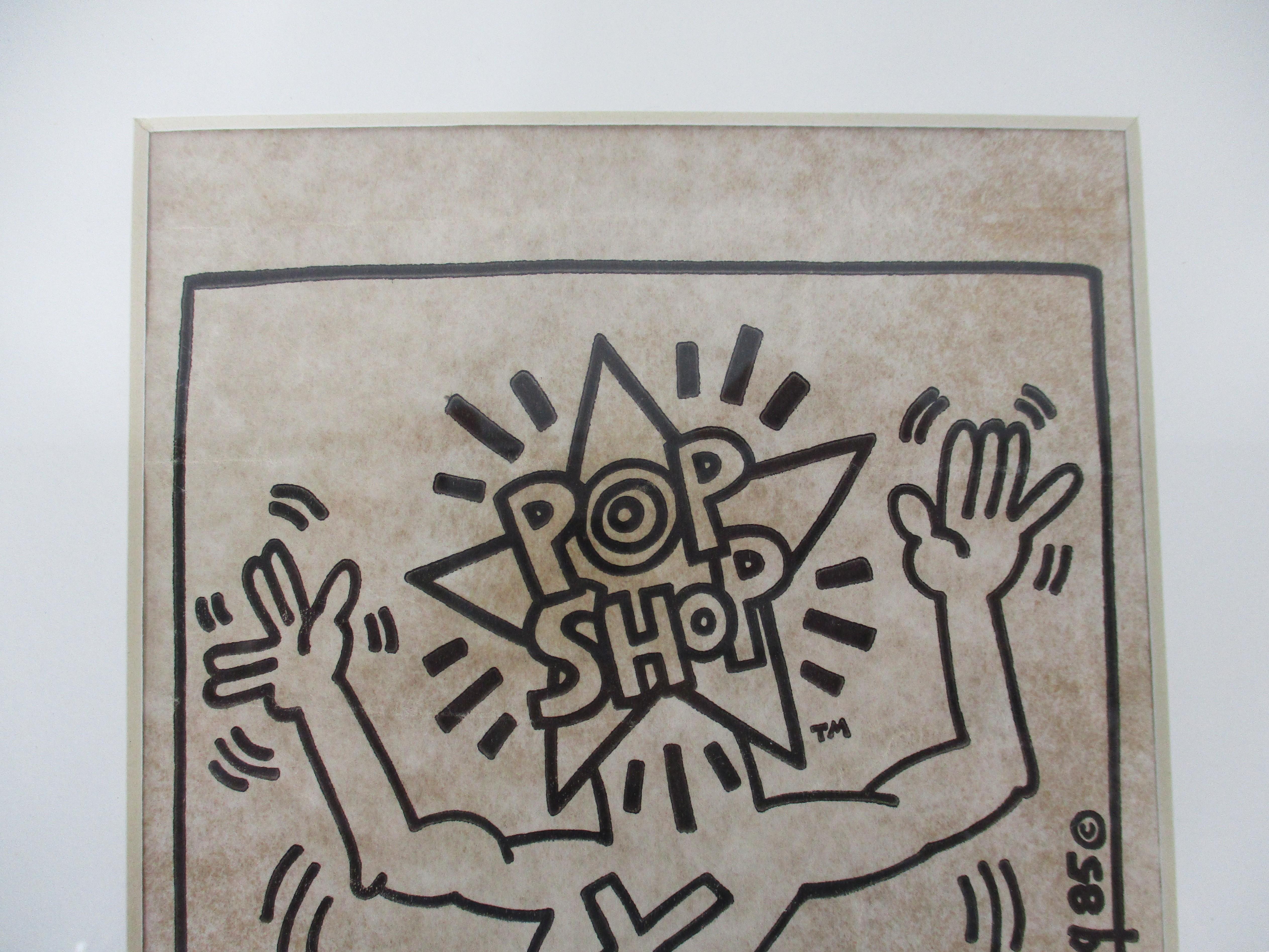 Keith Harring Gerahmte NYC Pop Shop Tasche (amerikanisch) im Angebot