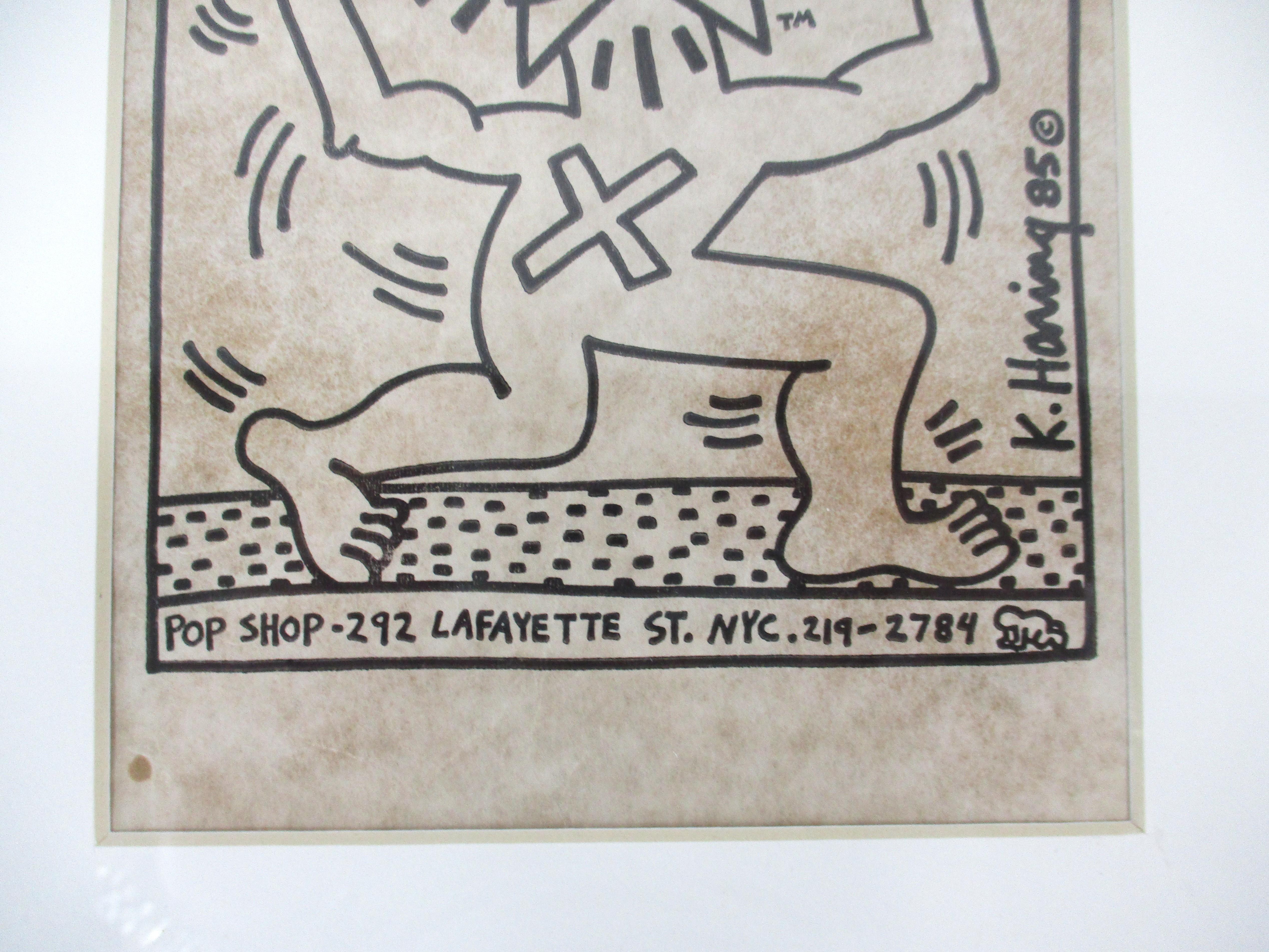 Keith Harring Gerahmte NYC Pop Shop Tasche im Zustand „Gut“ im Angebot in Cincinnati, OH