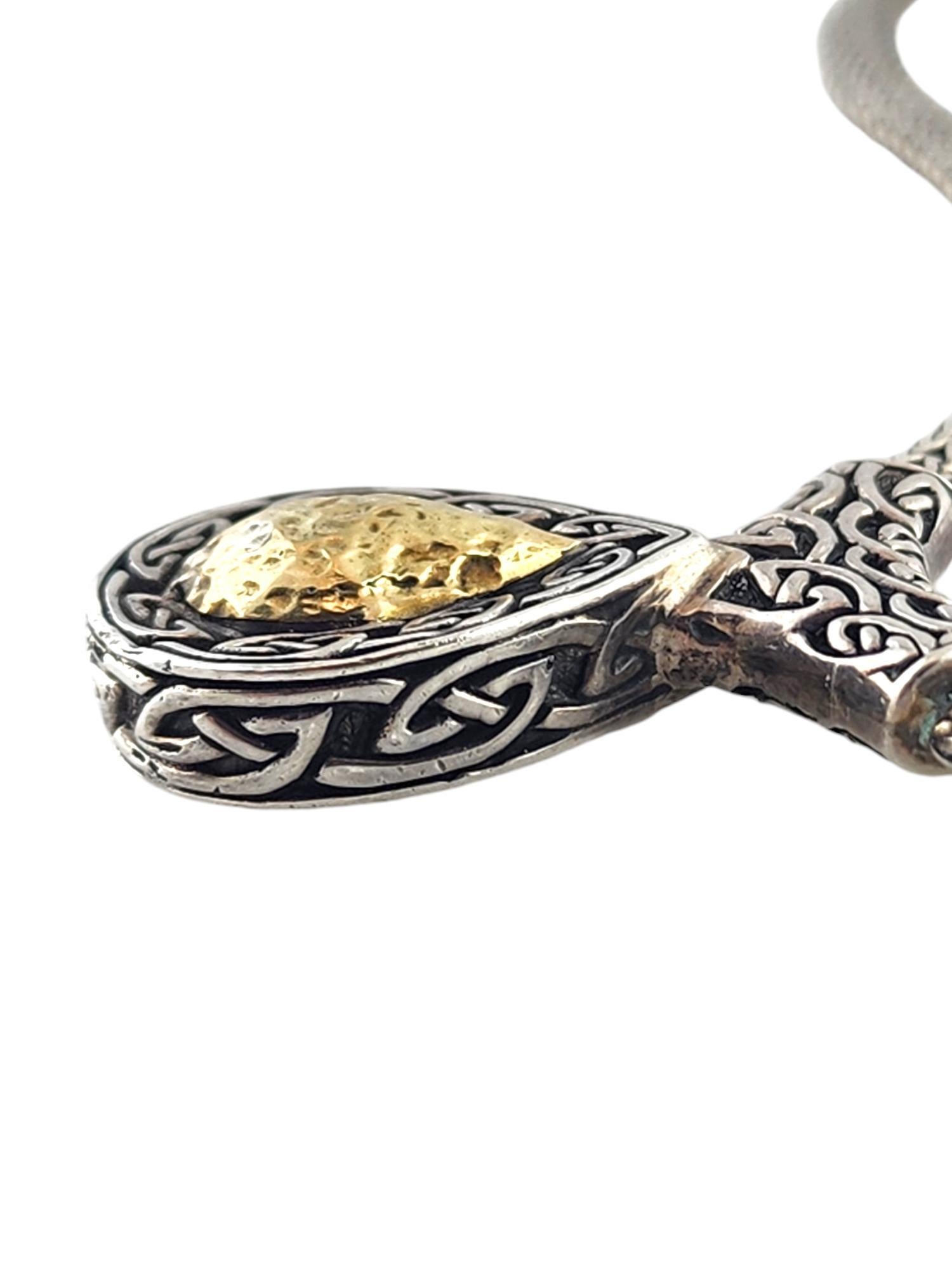 Keith Jack - Collana con nodo celtico in argento sterling e oro giallo 18 carati #18675 In condizioni buone in vendita a Washington Depot, CT