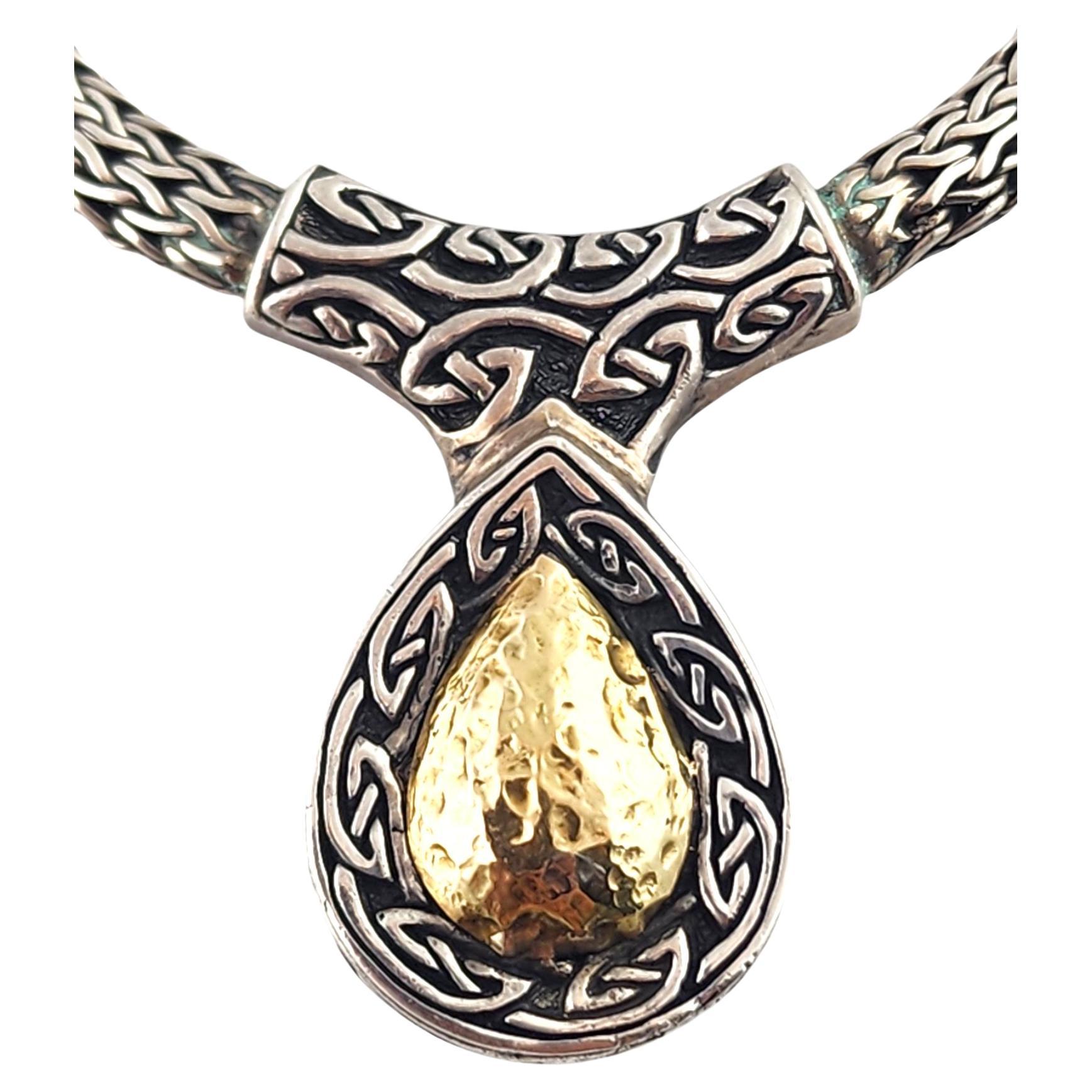 Keith Jack - Collana con nodo celtico in argento sterling e oro giallo 18 carati #18675 in vendita