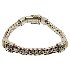 Keith Jack Silver - Braccialetto con cerniera a intreccio di draghi in argento sterling
