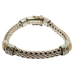 Keith Jack Sterling Silver Dragon Weave Hinged Bracelet