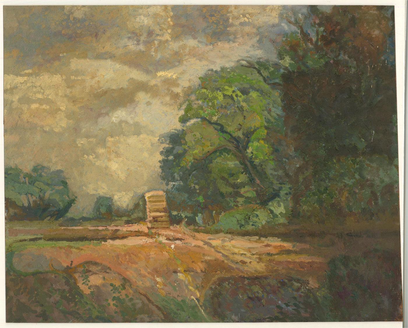 Keith Johnson (1931-2018) - Olio del XX secolo, Paesaggio estivo in vendita 1