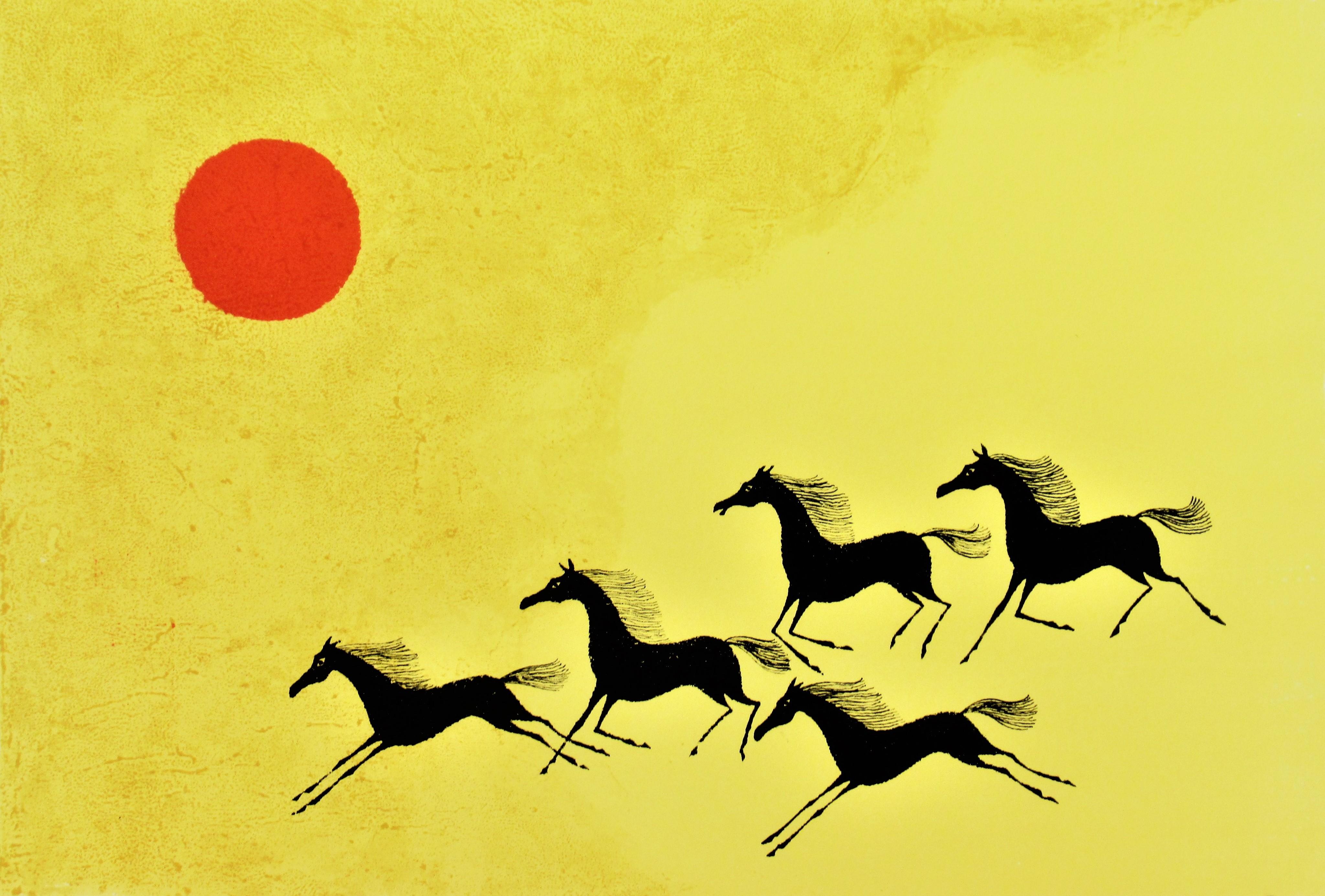 Five Horses - Print by Keith Llewellyn De Carlo